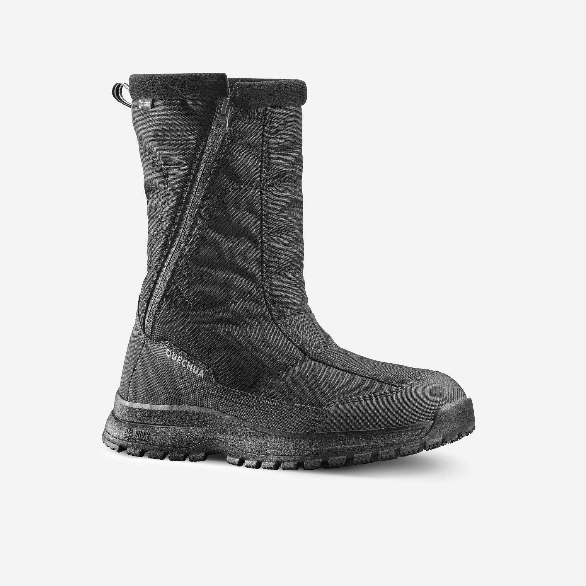 Quechua SH100 Zip Waterproof Snow Hiking Boots for Men - Warm Winter Trekking & Outdoor Adventure Footwear for Snowy Trails and Mountain Climbing