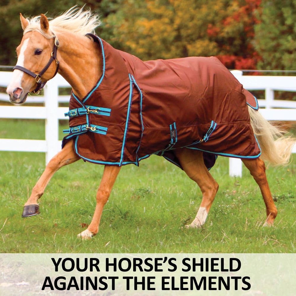 Nordlund II Horse Turnout Blanket - Waterproof Winter Horse Blanket with High Neck Euro Fit & Criss-Cross Surcingle | Heavy Duty Horse Blankets for Cold Weather Riding, Stable & Outdoor Use