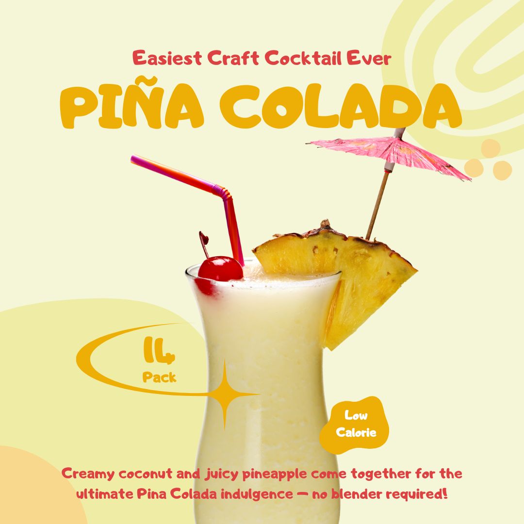 Maud's Mixers Pina Colada Cocktail Mix - Premium Non-Alcoholic Drink for Tropical Parties, Beach Vacations & Summer BBQs
