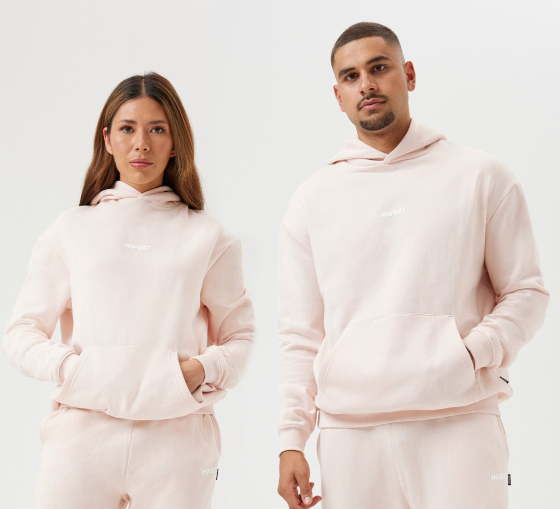 INSPORT Unisex Frankie Hoodie - Soft Pink Pullover for Men & Women | Cozy Casual Wear for Gym, Running, and Everyday Outfits