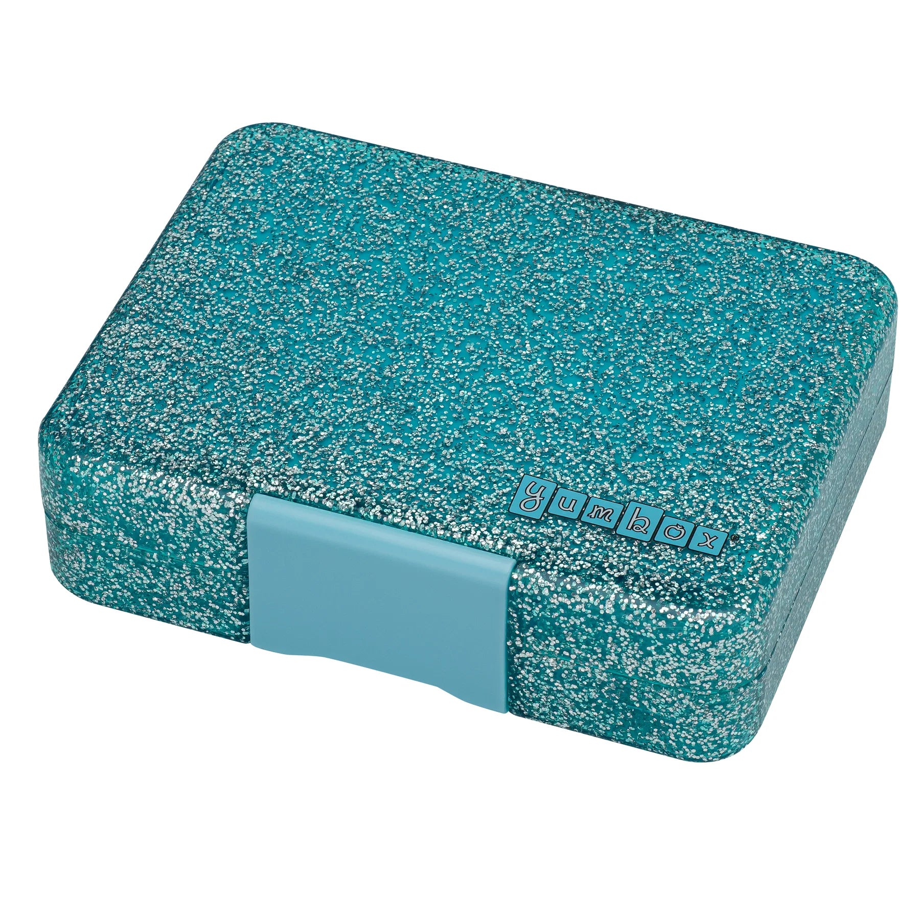 Yumbox Snack Box - Twinkle Aqua Glitter Leak-Proof Kids Lunch Container | Perfect for School, Picnics & Travel