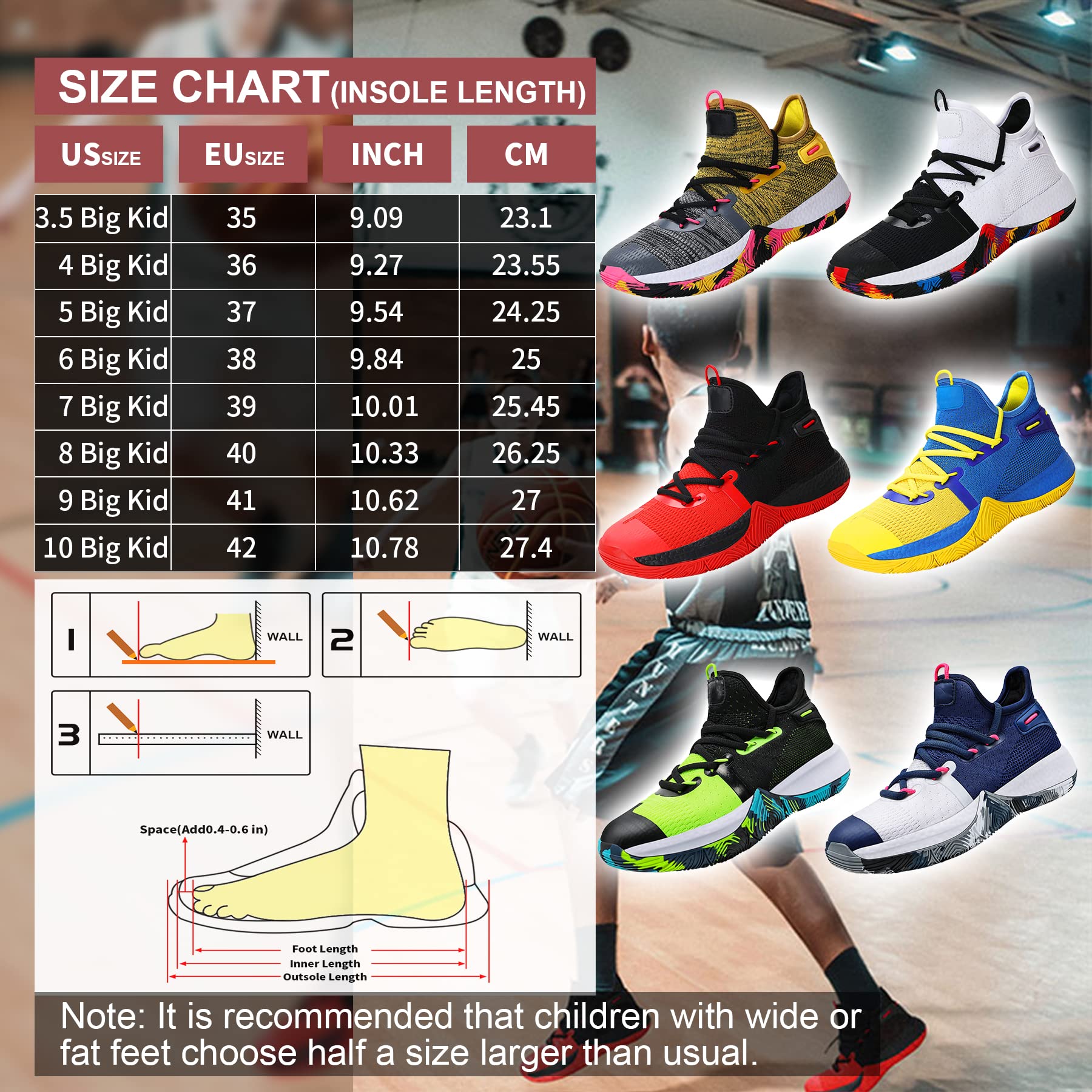 WETIKE Kids Sneakers for Boys & Girls - Non-Slip Running Shoes, Basketball & Tennis Shoes for Active Children | Perfect for School, Sports & Outdoor Play