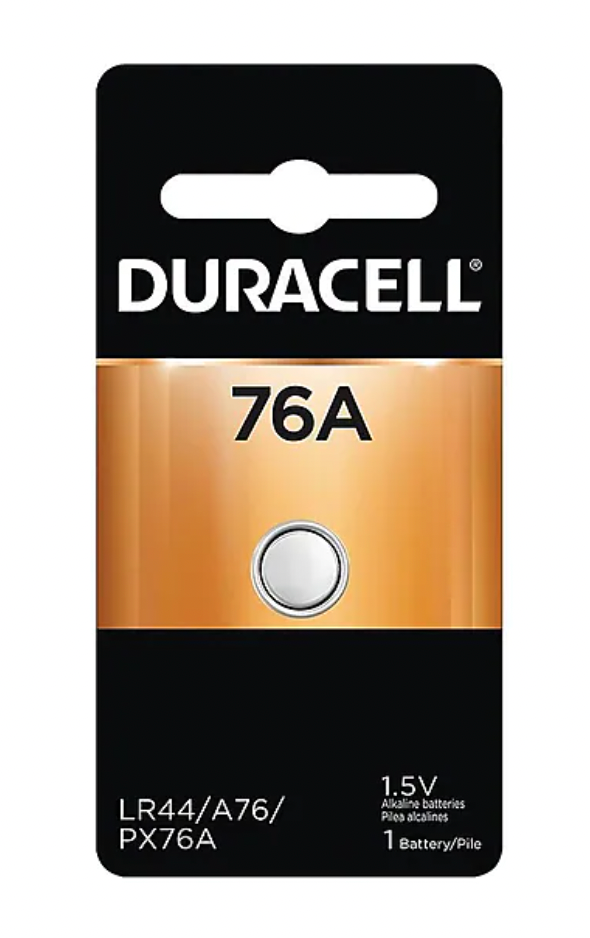 Duracell A76/LR44 Alkaline Battery 1 Pack - Long-Lasting Power for Watches, Calculators, and Small Electronics