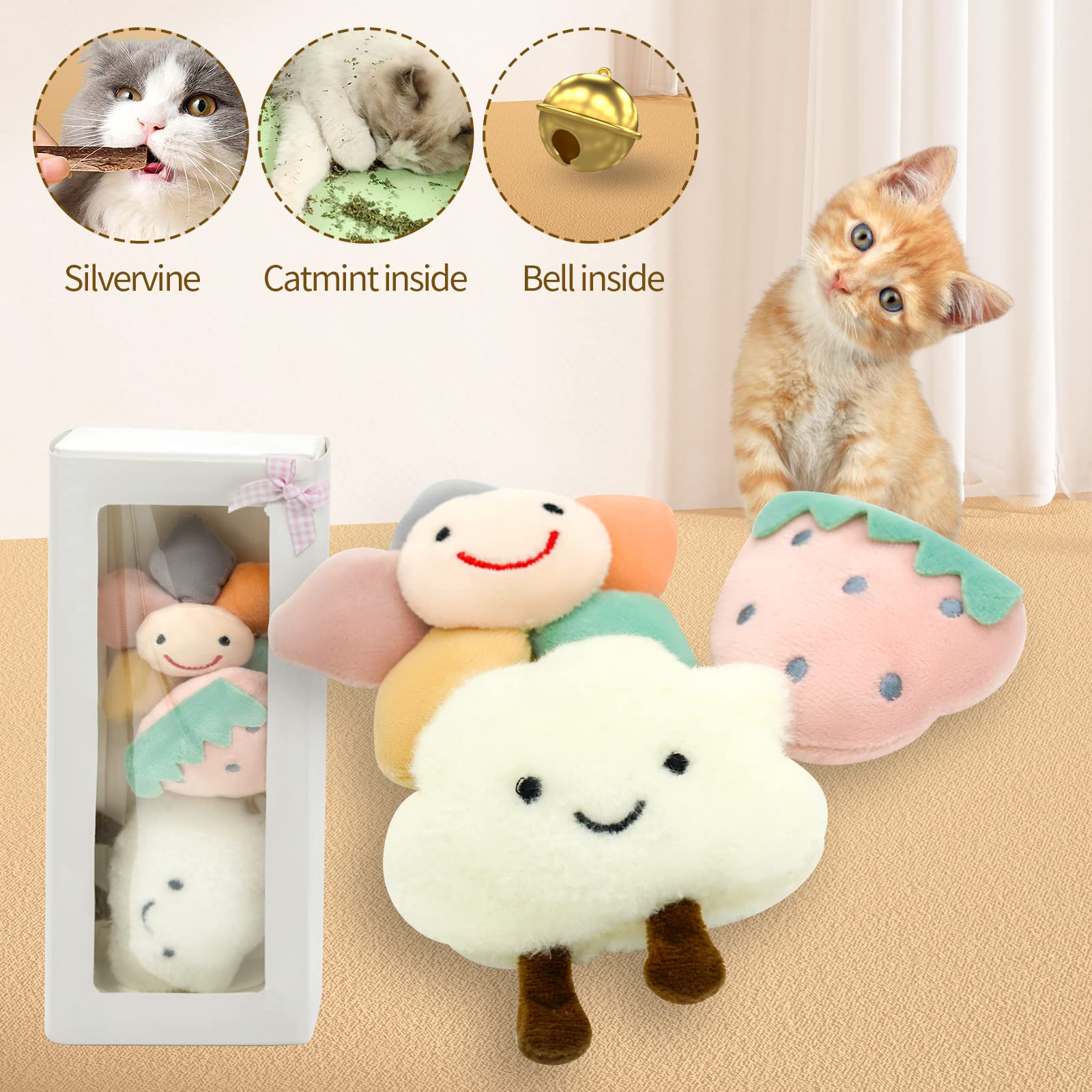 3Pcs Durable Catnip Toys for Indoor Cats - Bite Resistant Chew Toys for Teething Kittens, Fun Playtime & Stress Relief | Perfect for Playtime, Training & Bonding with Your Feline Friend
