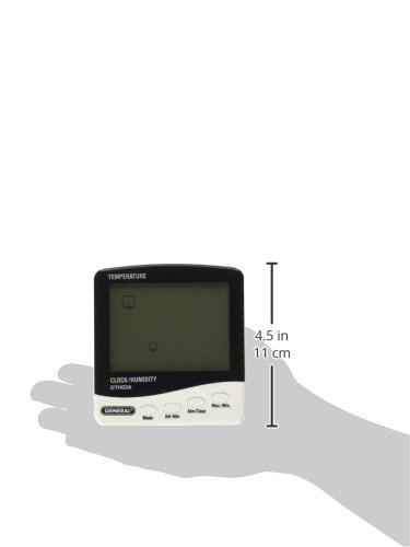 General Tools DTH03A Digital Thermometer Hygrometer - Large LCD Display for Accurate Temperature & Humidity Monitoring - Ideal for Home, Office, Greenhouse, Nursery & Baby Room - Perfect for Climate Control, Plant Care, Indoor Comfort & Indoor Gardening - Great for Living Rooms, Grow Tents, Nurseries, Pet Habitats & Home Greenhouses