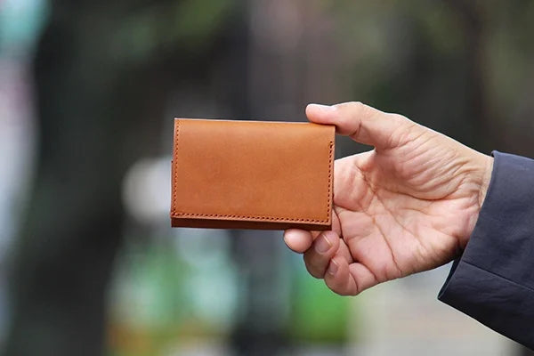 Premium Genuine Leather Tri-Fold Wallet for Men - Handcrafted in Japan - Slim RFID Blocking Design for Everyday Use & Travel