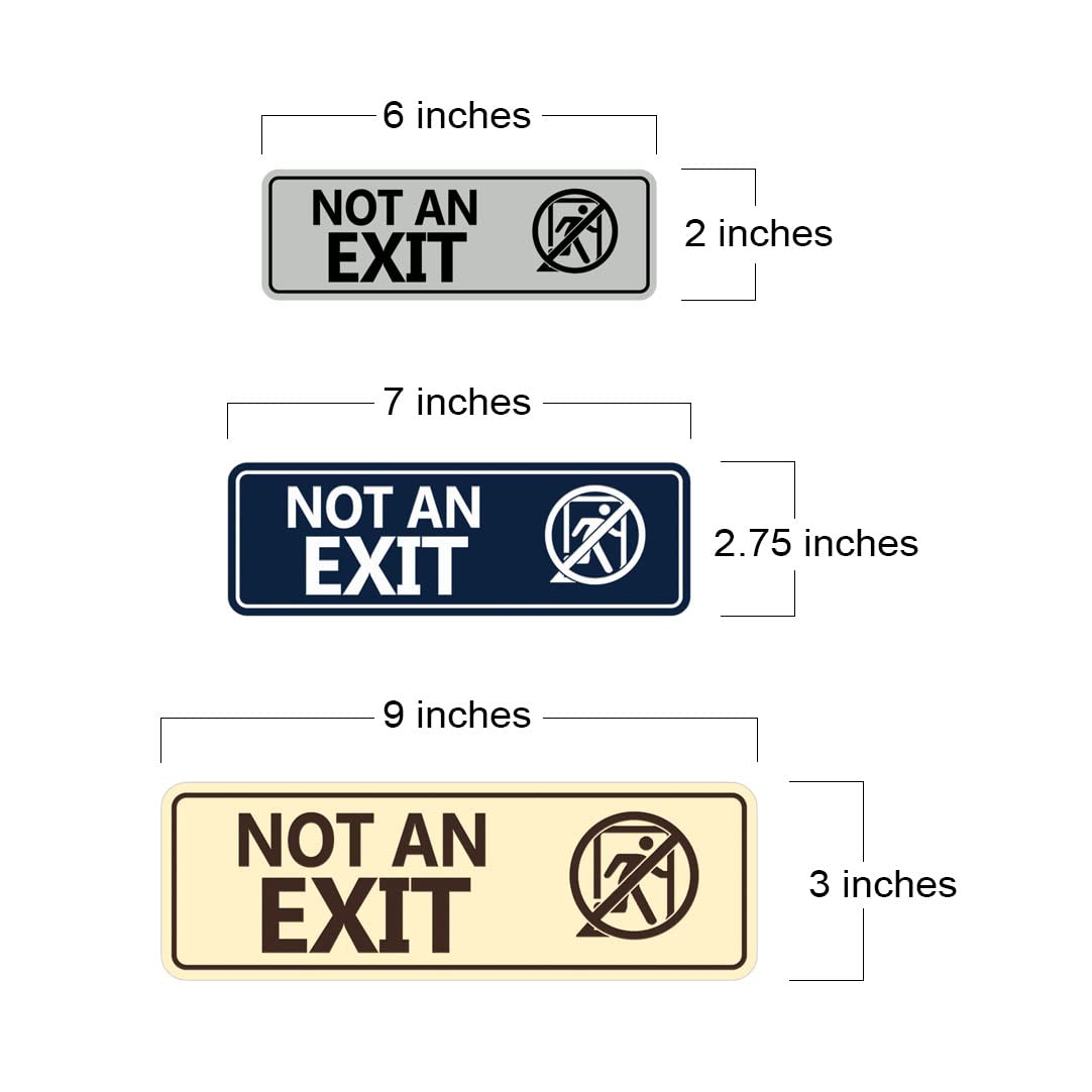 Standard NOT an EXIT (Stick Man) Sign in Brushed Silver - Medium Size Safety Sign for Warehouses, Offices, and Public Buildings