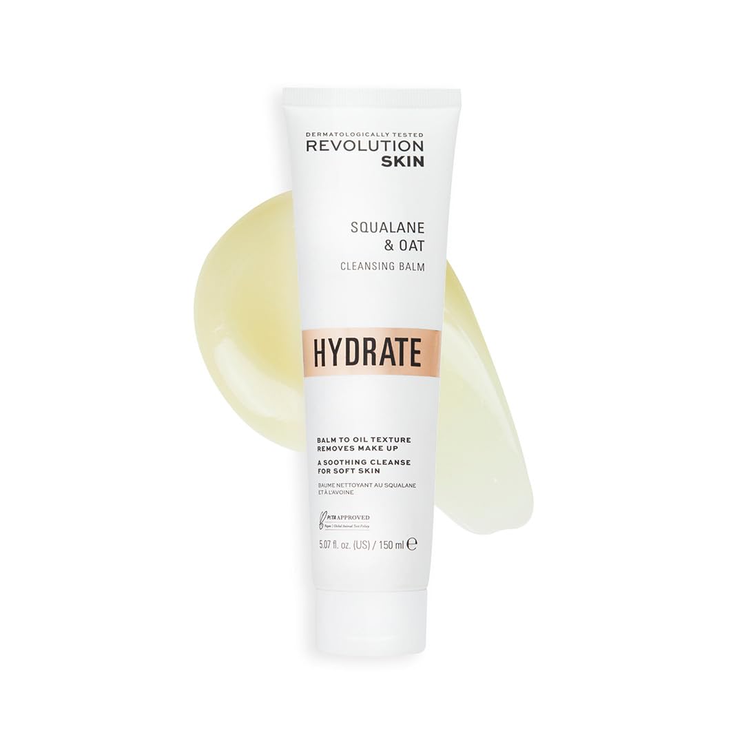 Revolution Skincare Cleansing Balm with Squalane & Oat - Nourishing Balm-to-Oil Formula for Hydrated Skin | 150ml | Gently Dissolves Makeup | Perfect for Daily Skincare Routine & Travel