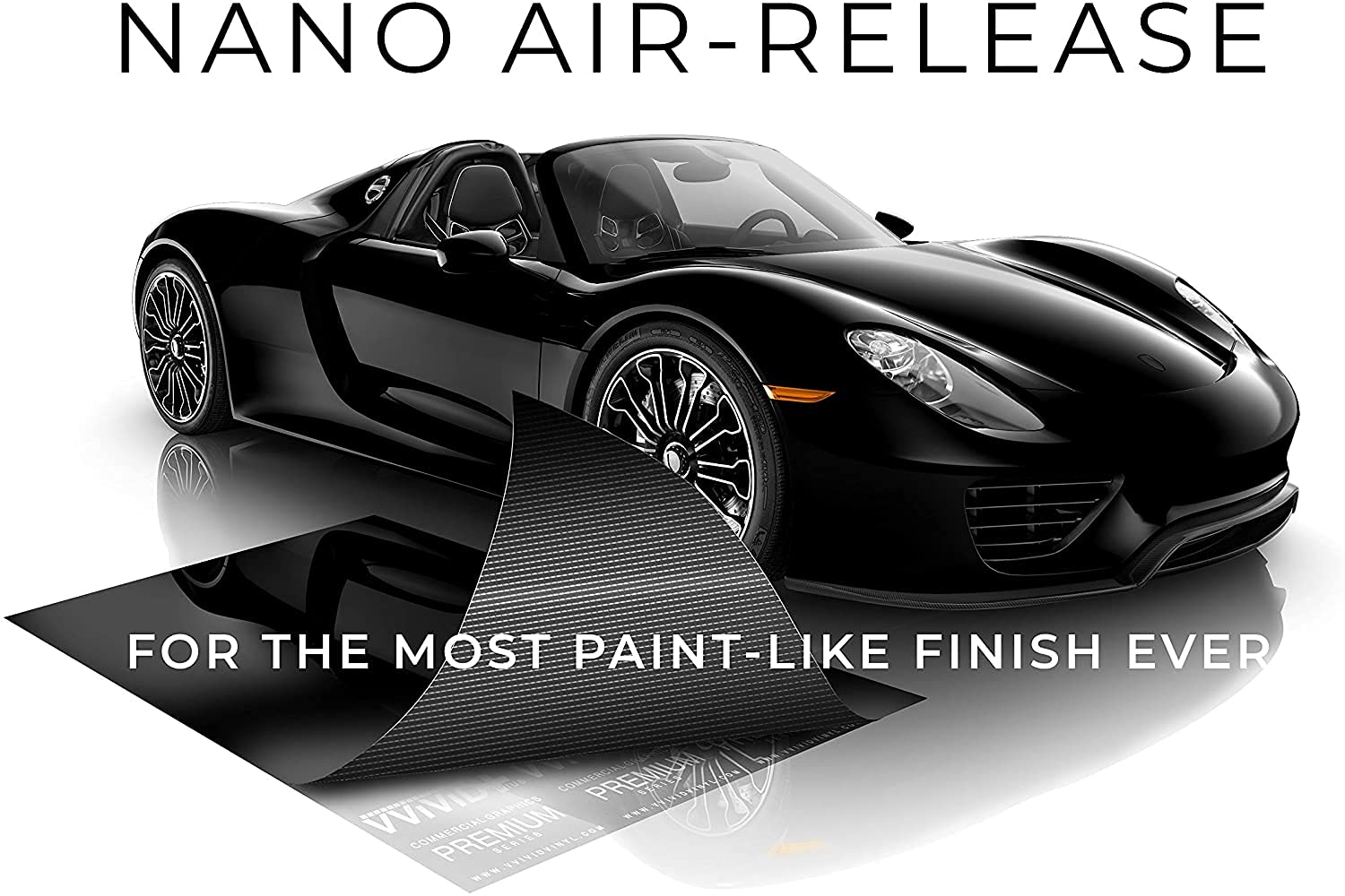 VViViD+ Ultra Gloss Premium Vinyl Car Wrap Film - 9ft x 5ft Gloss Piano Black - DIY Vehicle Customization for Cars, Trucks & Motorcycles - High Gloss Finish for a Sleek, Professional Look