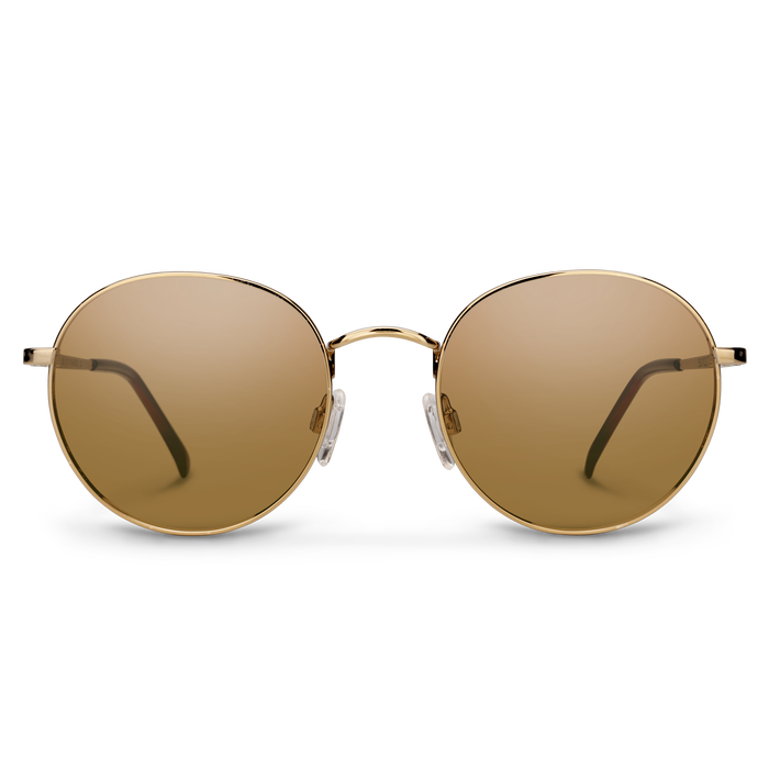 Bridge City Gold & Polarized Brown Lens Sunglasses - UV Protection, Stylish & Comfortable for Outdoor Activities, Driving, and Travel