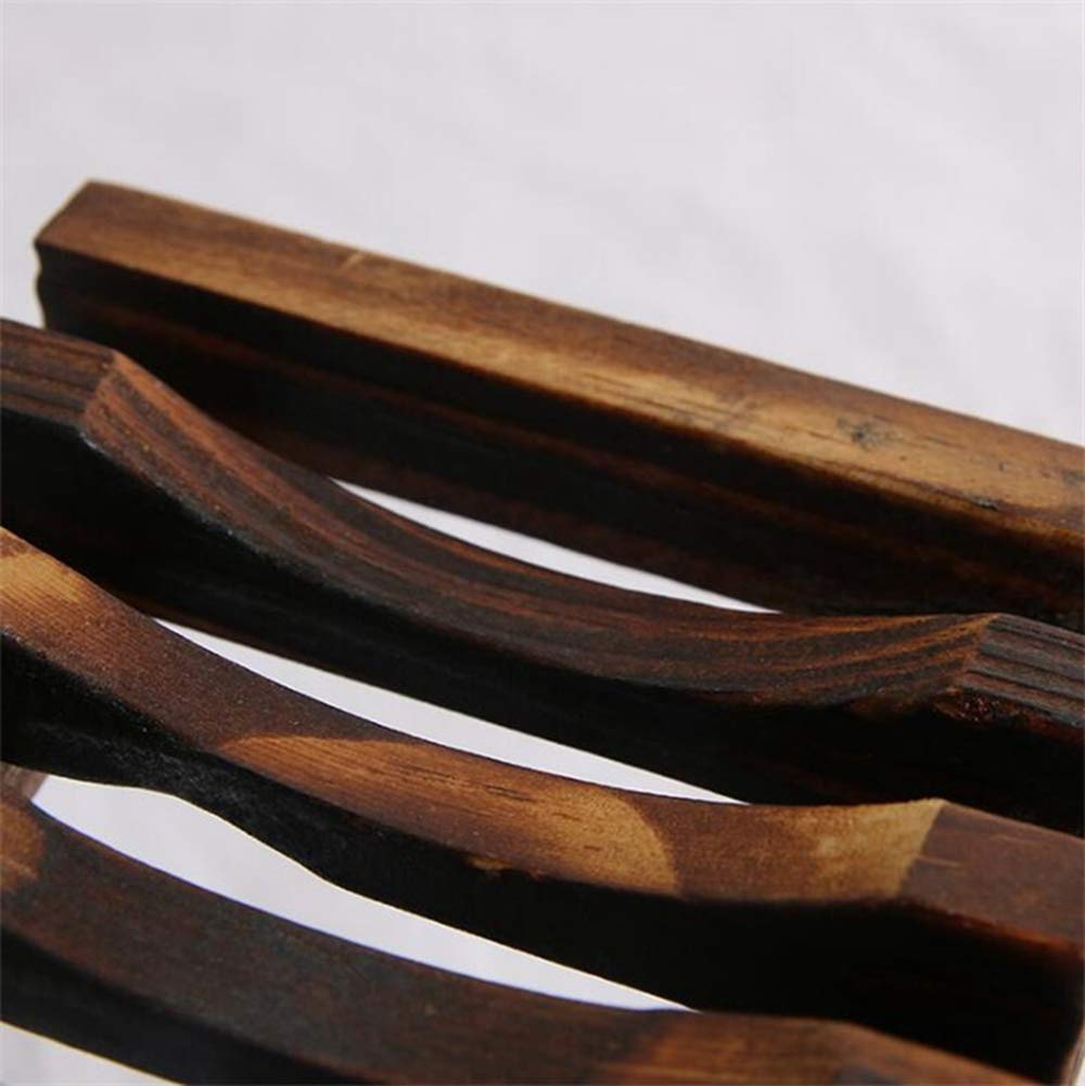 Vintage Charcoal Wooden Soap Dish - Natural Bathroom Soap Holder with Drainage, Eco-Friendly Soap Saver Tray for Shower, Sink Counter & Vanity Organizer