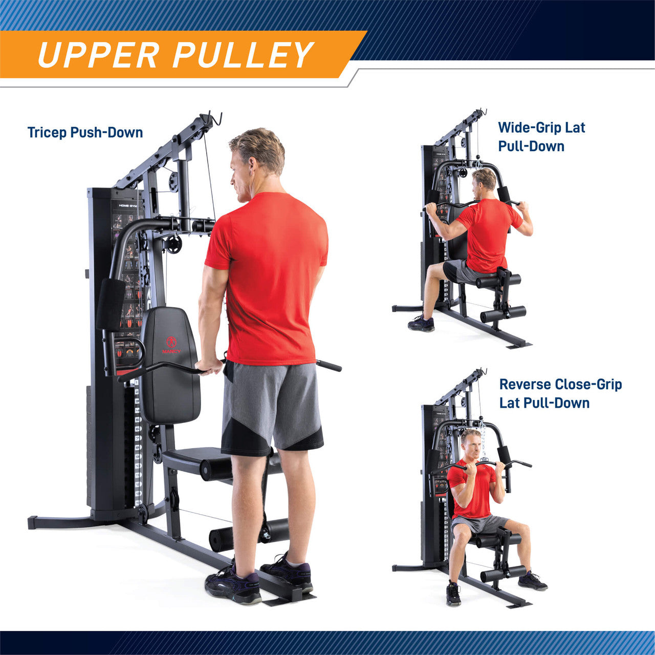 Marcy MWM-8178 150lb Stack Weight Home Gym - All-in-One Strength Training Equipment for Full Body Workout | Perfect for Home Fitness & Small Spaces