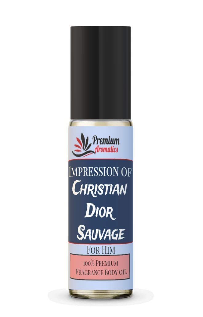 Premium Fragrance Body Oil Roll-On for Men - Travel Size Sauvage Type Scent | Long Lasting Moisturizing Perfume Oil | Gym, Date Night, Office & Everyday Wear