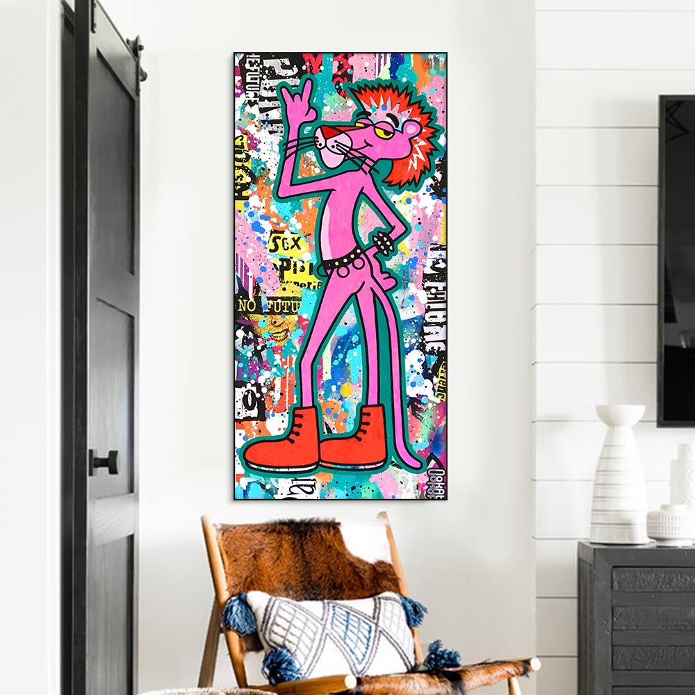 Pink Panther Punk Art Prints - Authentic & Unique Wall Decor for Home, Office & Gifts | Shop Now