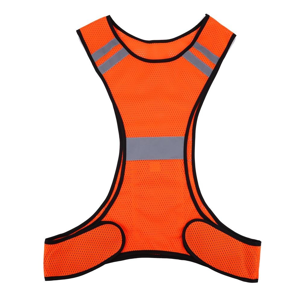 Nimoa Reflective Safety Vest - High Visibility Adjustable Running Gilet for Night Jogging & Cycling (Orange) - Ideal for Nighttime Outdoor Activities, Work Safety & Emergency Situations