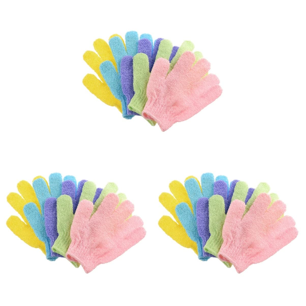 SOIMISS 60pcs Exfoliating Bath Mitt Gloves - Dual Finger Polyester Body Scrubber for Shower & Spa, Soft Exfoliator for Smooth Skin - Perfect for Home, Travel & Gift Giving