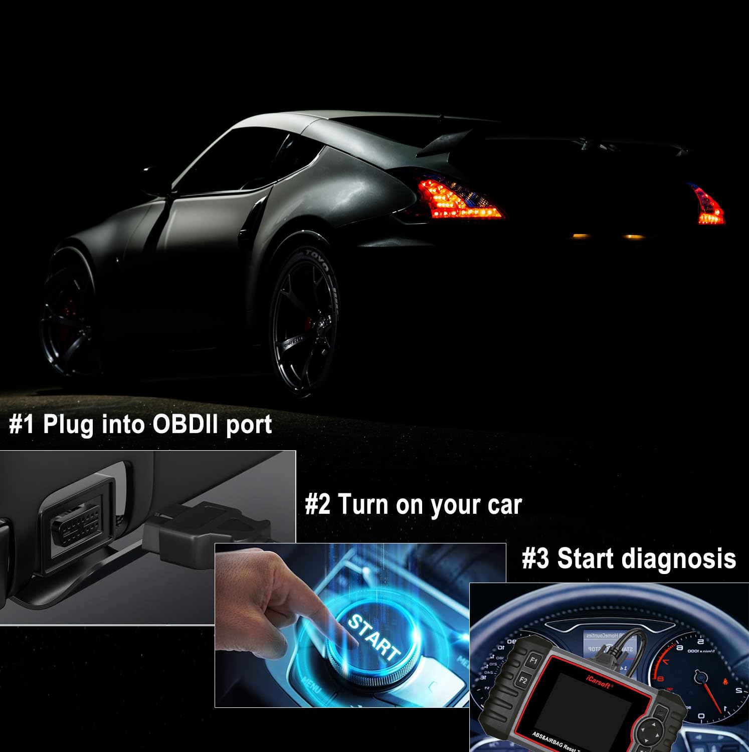 iCarsoft E660 ABS Diagnostic Tool - OBD2 Scanner for ABS, SRS, SAS, EPB & Engine | Car Code Reader with SAS/EPB Reset & Battery Test | Auto Diagnostic Scanner to Read & Clear Fault Codes | Free Upgrade | Perfect for DIY Mechanics & Professional Auto Repair Shops