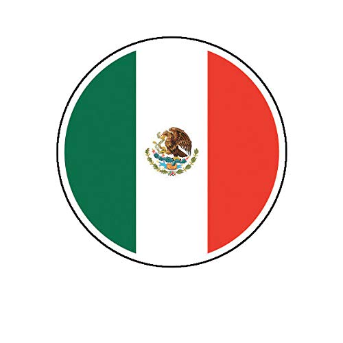 EW Designs Round Mexican Flag Vinyl Sticker Decal - 5 Inch Mexico Car Bumper Truck Decal | Perfect for Cars, Trucks, Laptops & Water Bottles