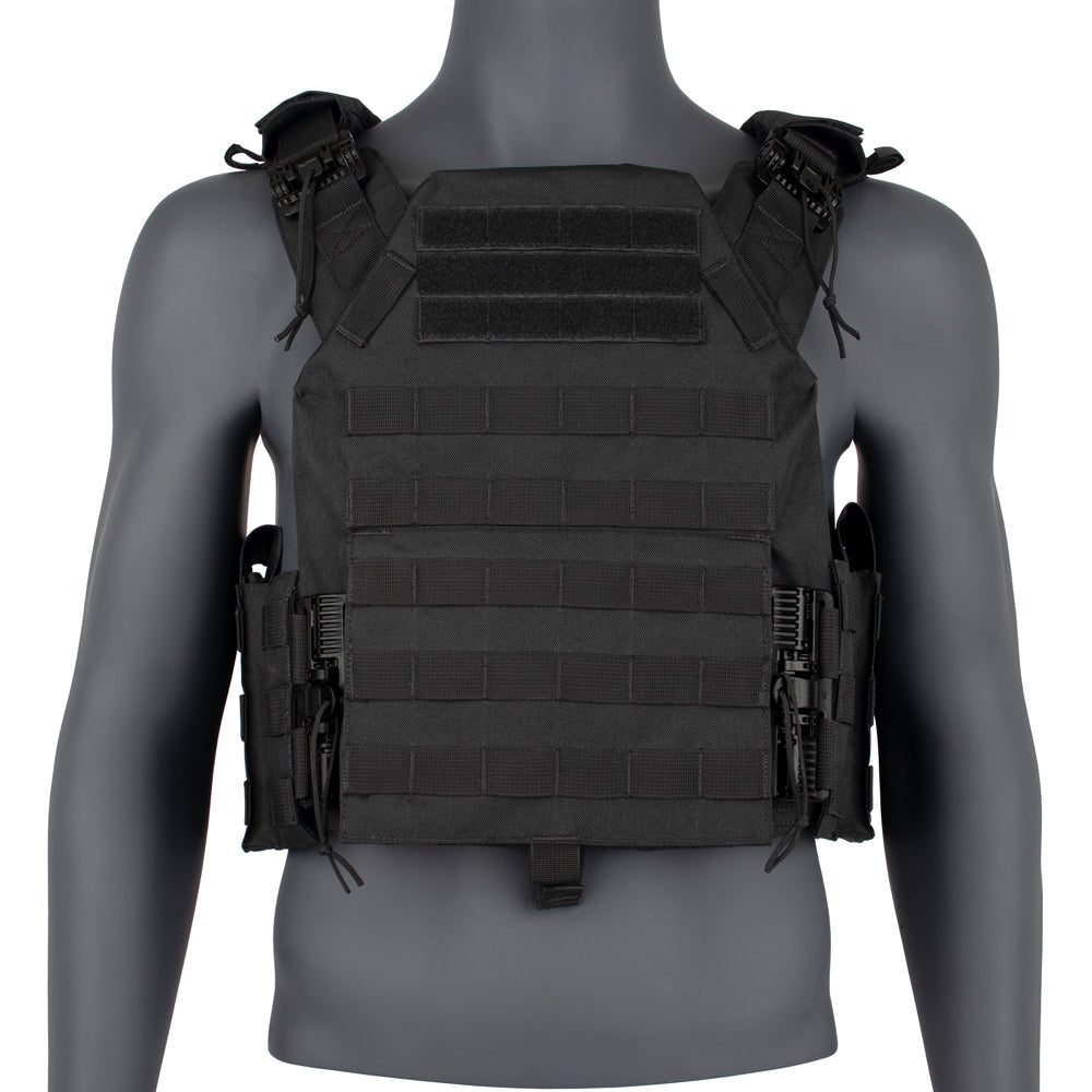 QR Tactical Plate Carrier Vest - Military Grade Body Armor for Law Enforcement & Outdoor Enthusiasts - Perfect for Airsoft, Hunting & Survival Gear