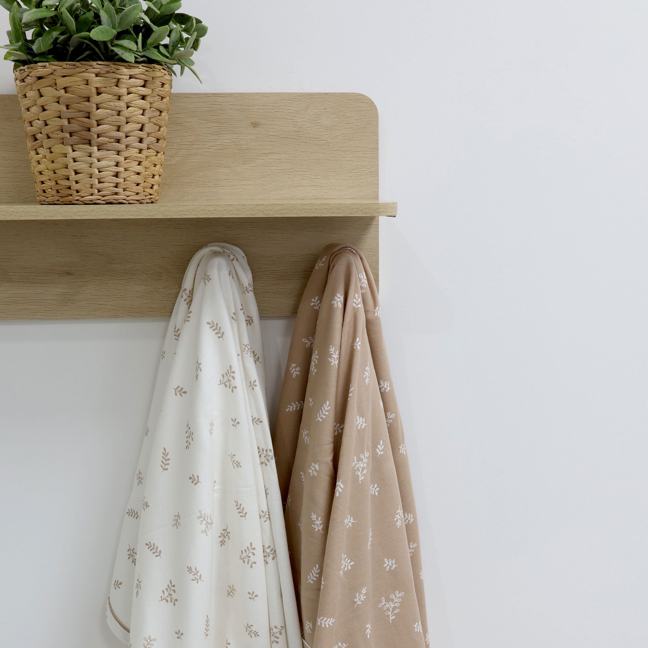 Organic Cotton 2-Pack Jersey Swaddle Wraps for Newborns - Soft & Breathable Baby Swaddling Blankets (Chestnut) - Perfect for Nursery, Baby Shower Gifts & Sleep Time