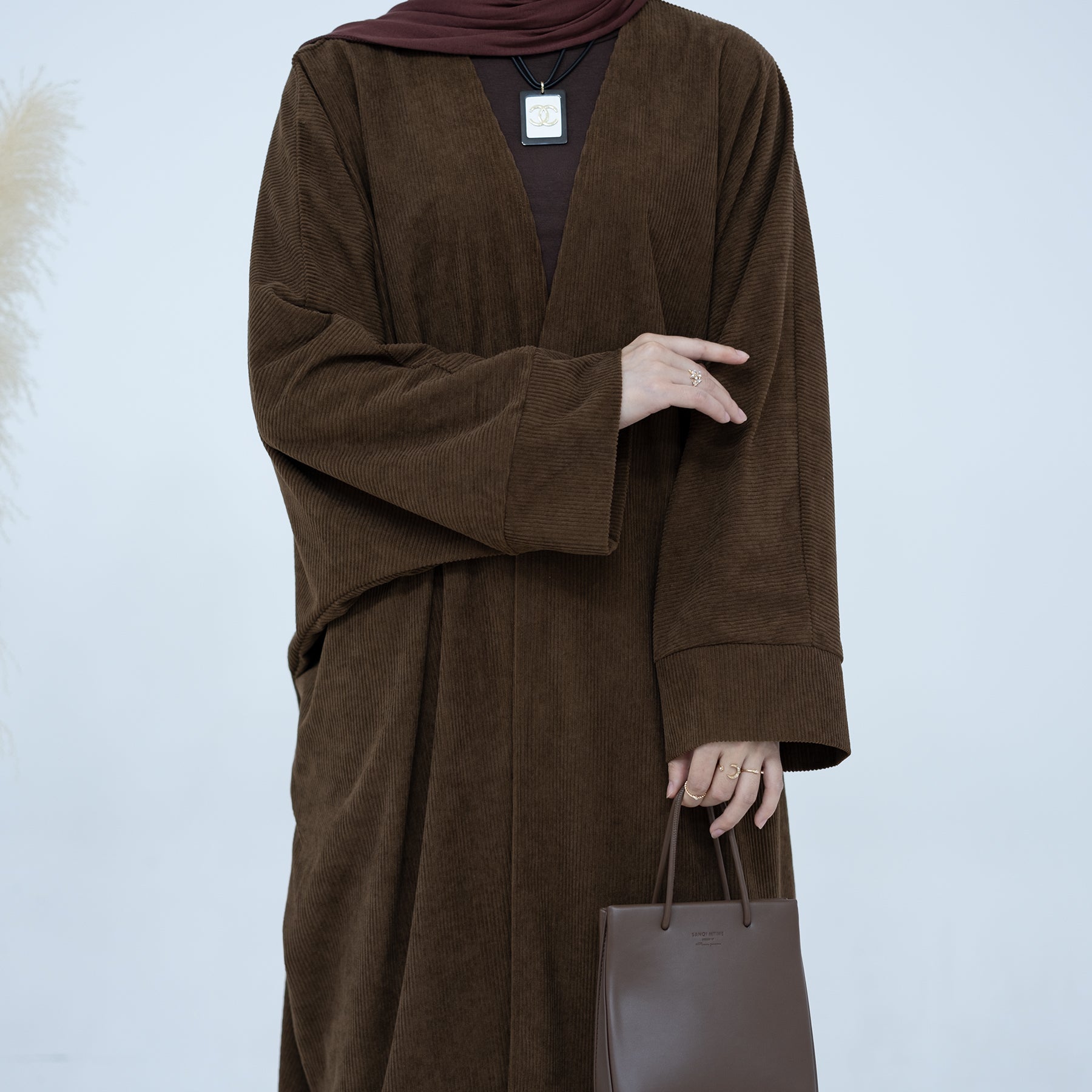 Melissa Corduroy Autumn Duster Coat in Chocolate Brown | Women's Longline Cardigan Jacket for Fall & Winter | Perfect for Office Wear, Casual Outfits and Layering