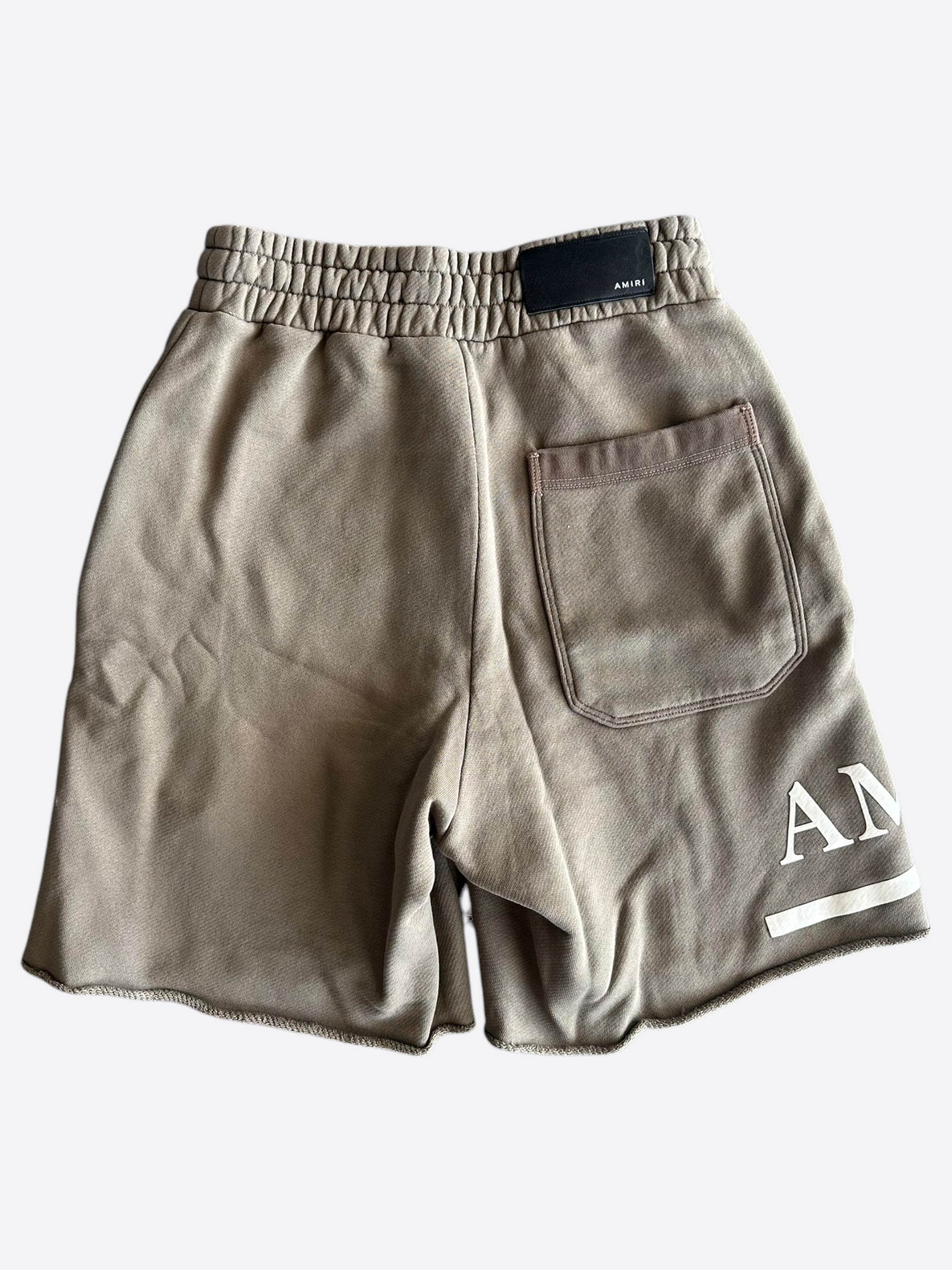 Amiri MA Bar Logo Shorts for Men - Brown & White Cotton Casual Shorts | Streetwear, Summer Outfits & Lounge Wear