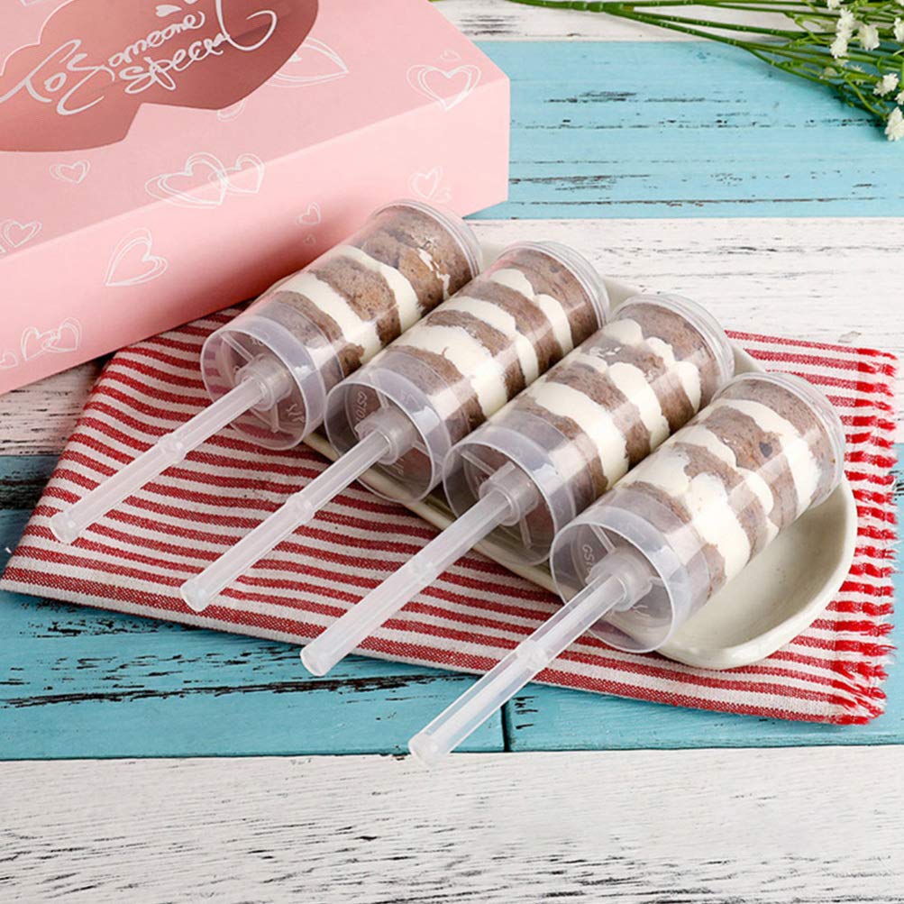 30pcs Mini Cake Maker Cupcake Holders with Lids - Bulk Candy Cake Pop Containers, Clear Acrylic Push Pop Stand for Lollipops & Cake Shooter | Perfect for Party Favors, Baking Display & Dessert Packaging