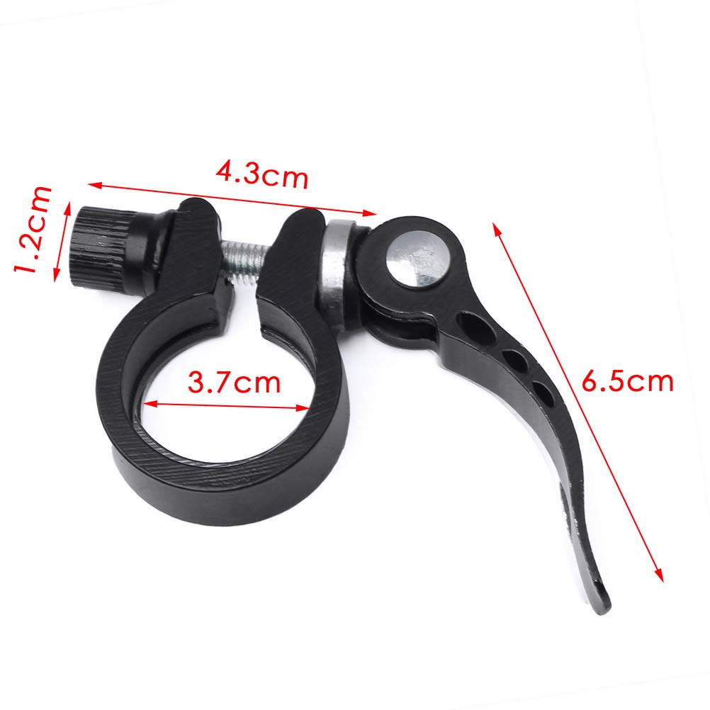 Wedong 2-Pack 28.6MM Aluminum Alloy Bike Seat Post Clamps - Quick Release Seatpost Collar for Mountain Bikes & Road Bikes (Black/Silver) - Perfect for Cycling, Commuting & Bike Maintenance