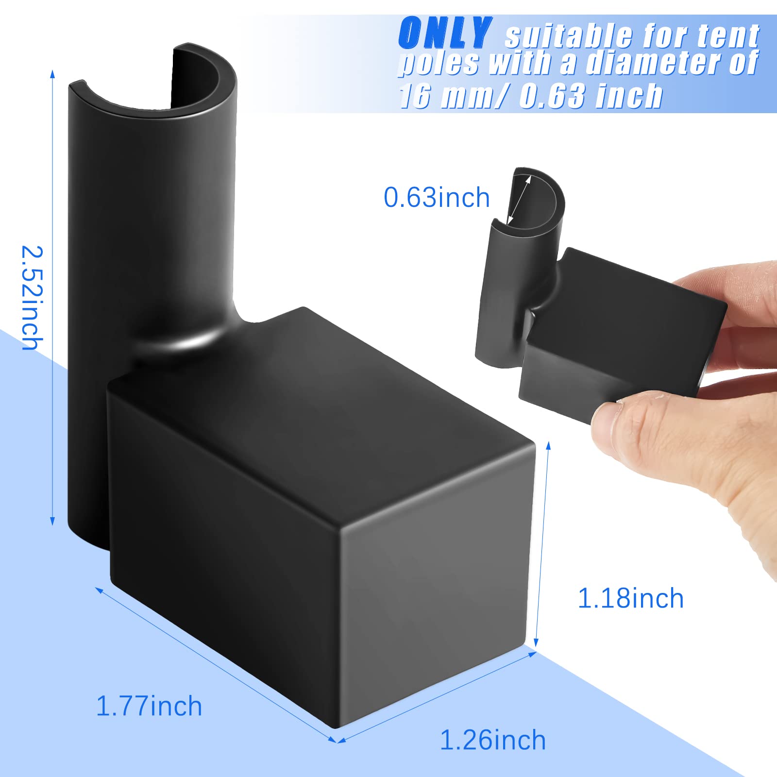 4 Pack Black Grow Tent Fan Accessories - Silicone Pole Mount for Clip on Fans, Oscillating Clip Fan for Grow Tents - Perfect for Ventilation, Air Circulation in Hydroponics, Indoor Gardening & Greenhouse Use