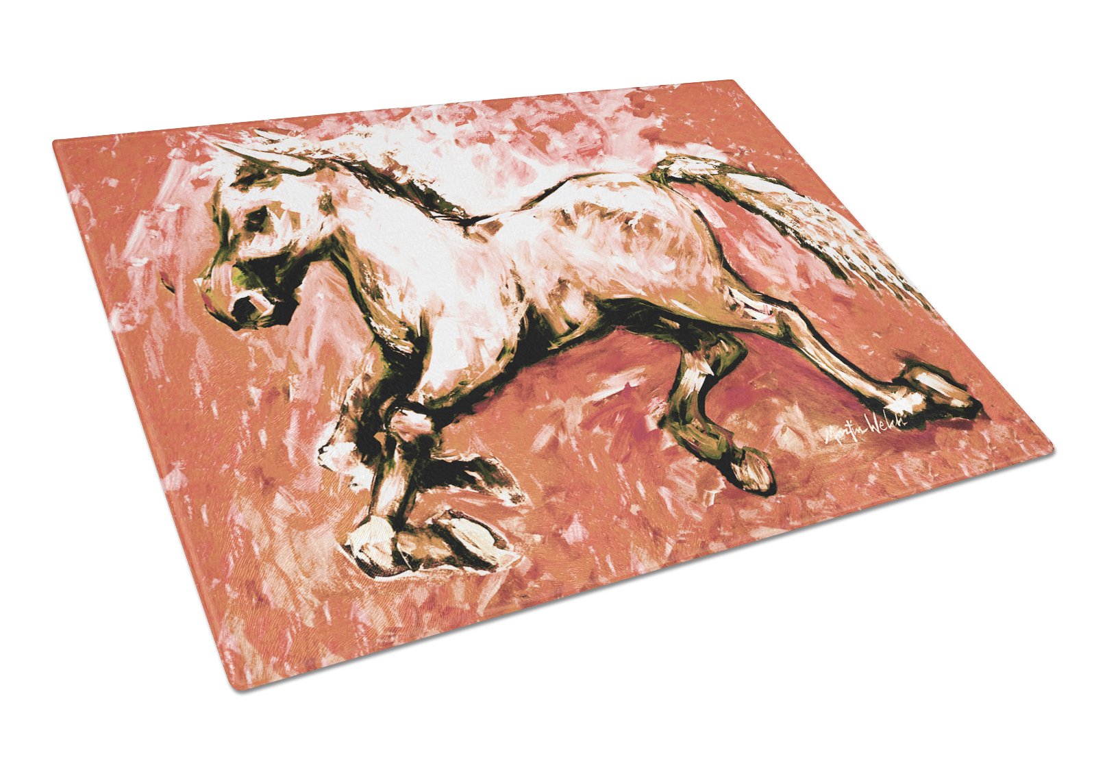 Shadow the Horse Red Glass Cutting Board - Large Tempered Glass Kitchen Chopping & Serving Board - Decorative & Durable for Fruits, Vegetables & Cheese - Perfect for Home, Party & Gift Use