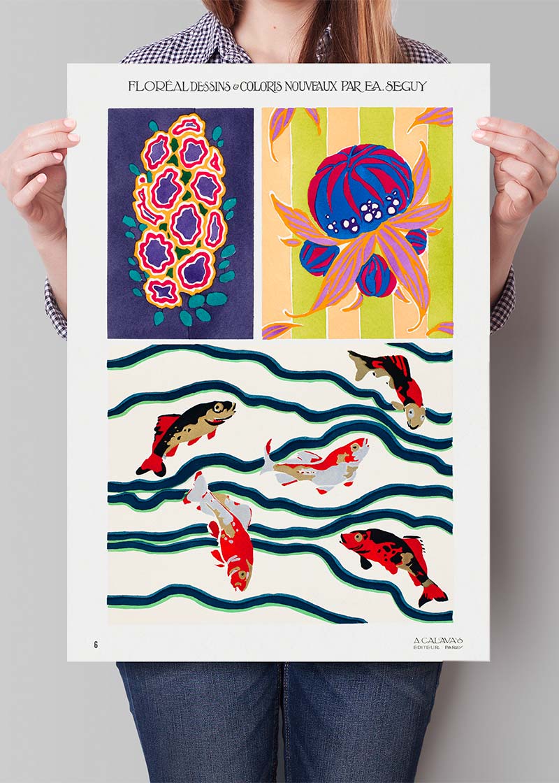 Emile Alain Séguy Art Nouveau Pattern Print 020 - Vintage French Floral Design Wall Art for Home & Office Decor | Perfect for Living Room, Bedroom, or Gallery Display