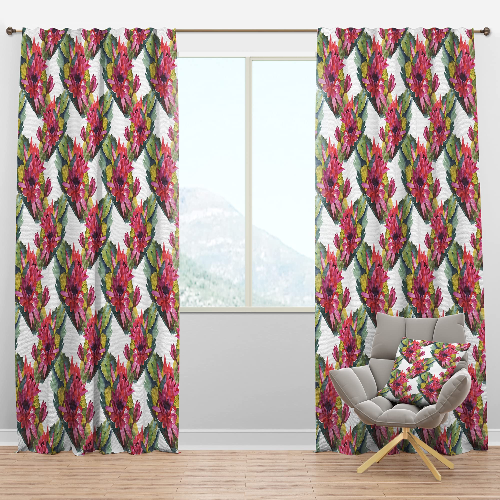 Blooming Waterlilies Blackout Curtains - Thermal Insulated Room Darkening Drapes for Bedroom & Living Room - Single Panel 52x95 Inches - Perfect for Home Theater, Nursery & Light Sleepers