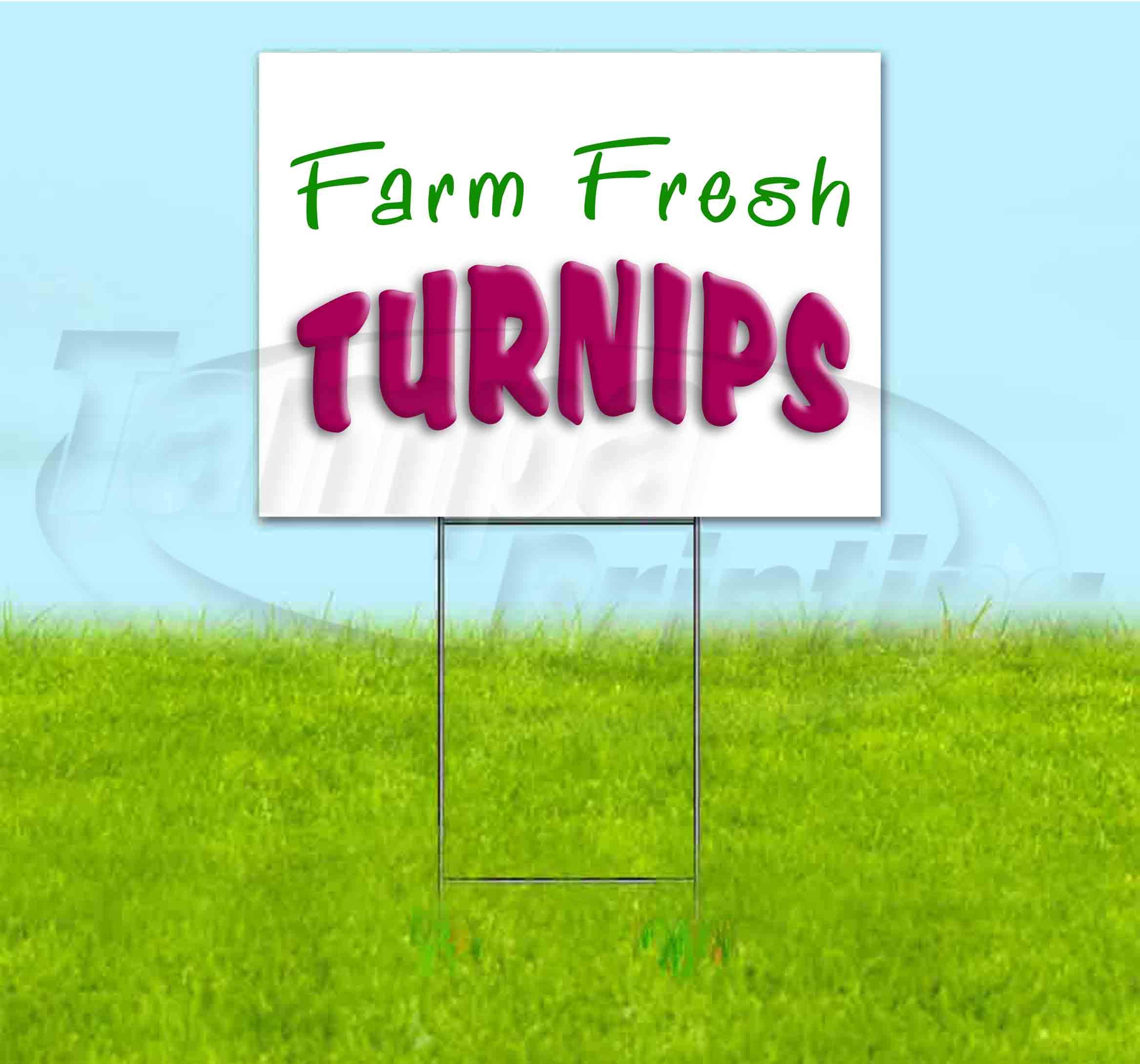Farm Fresh Turnips Yard Sign 18x24 Inch - Durable Metal Step Stake Included | Bulk Discounts & Multi-Packs Available | Perfect for Farmers Markets, Roadside Stands & Garden Decor