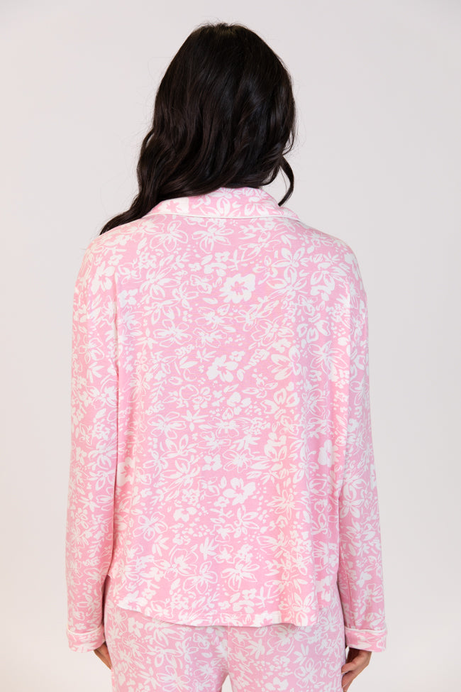 Kathy Floral Button-Up Pajama Top for Women - Soft Sleepwear & Loungewear - Perfect for Relaxing at Home, Vacation Getaways & Cozy Nights
