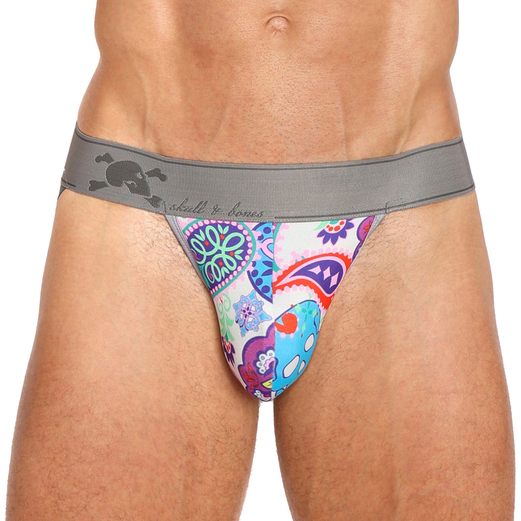Stylish Paisley Skull Print Multi-Purpose Jockstrap - Perfect for Gym, Sports & Fashion Underwear