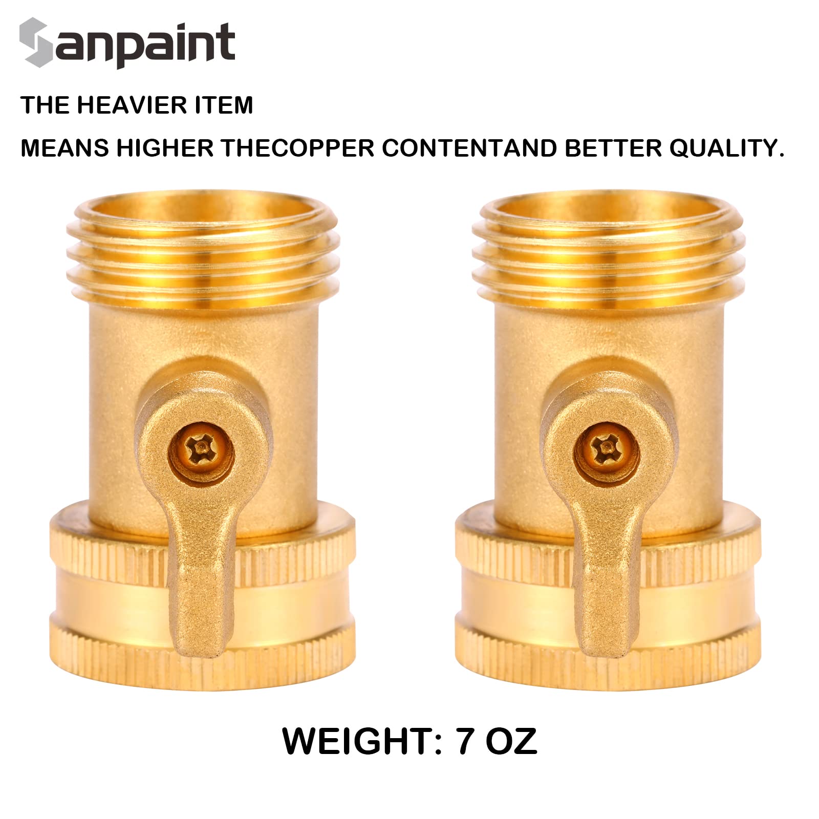 Heavy Duty 3/4 Inch Solid Brass Garden Hose Shut Off Valve - 2 Pack for Outdoor Watering, Lawn Irrigation & Car Washing