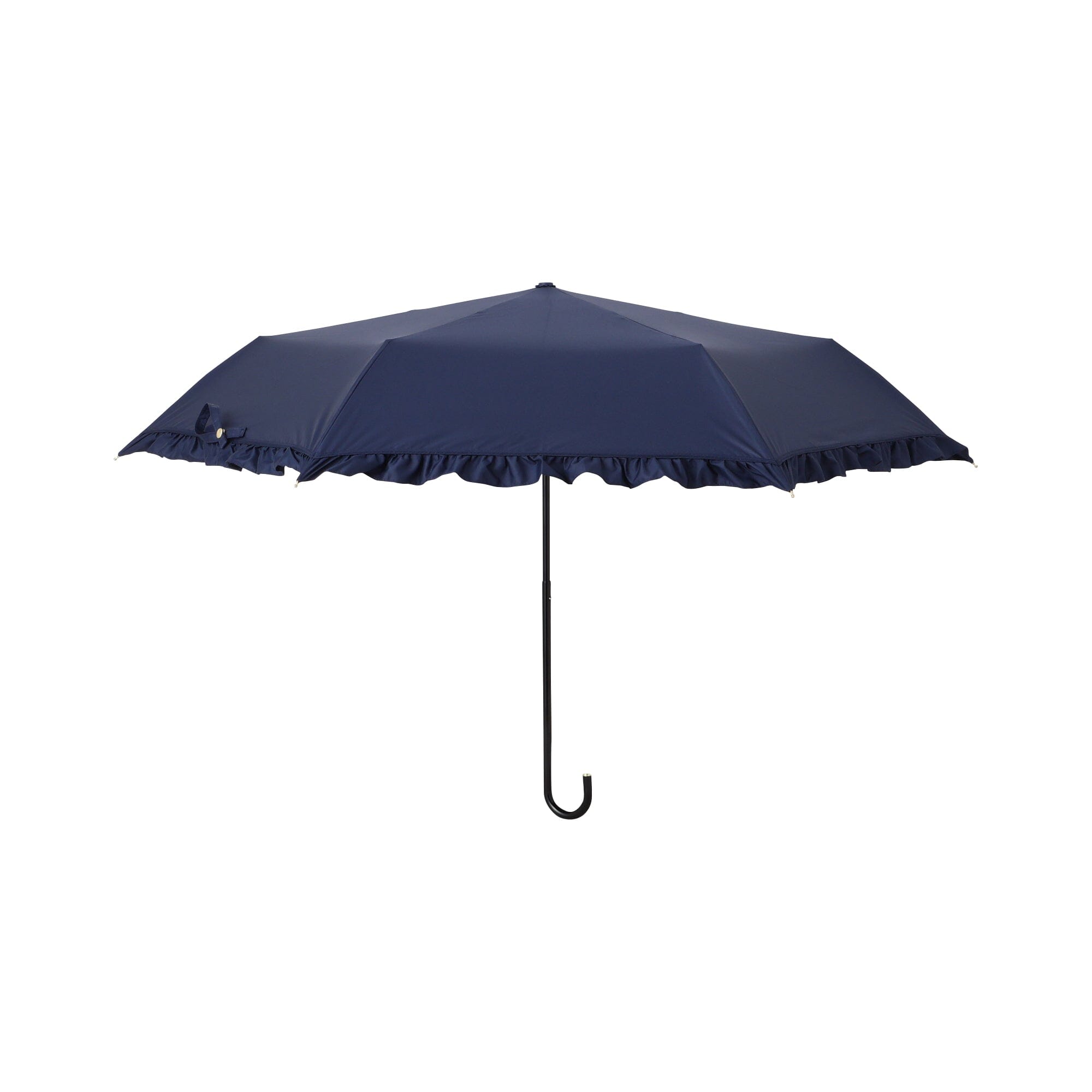 Classic Frill Folding Umbrella 50Cm Navy - Compact Travel Umbrella for Sun & Rain Protection - Perfect for Outdoor Activities, Commuting and Travel