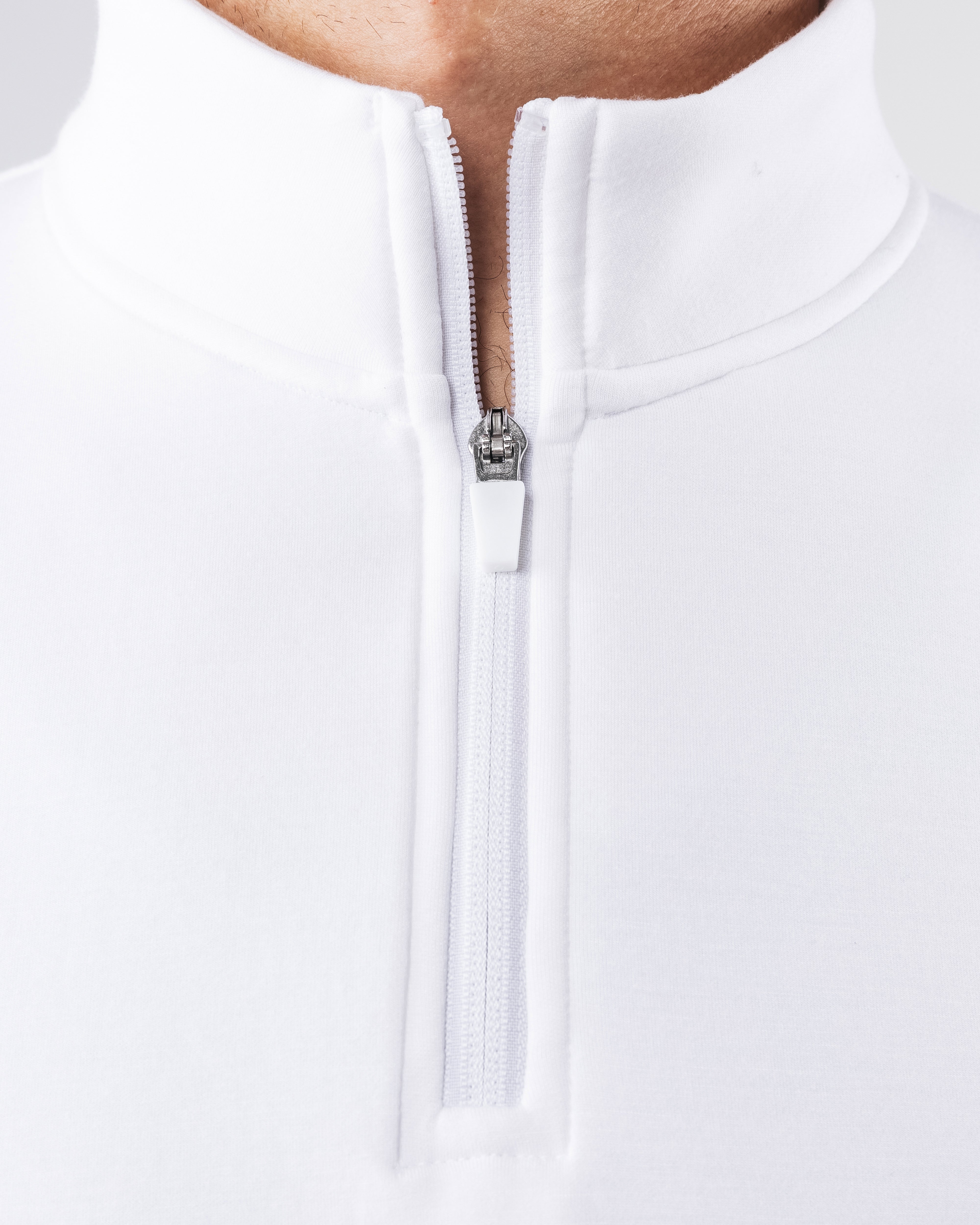ELMTS Men's Quarter Zip Pullover Sweatshirt - White | Lightweight & Comfortable | Perfect for Casual Wear, Workout & Outdoor Activities