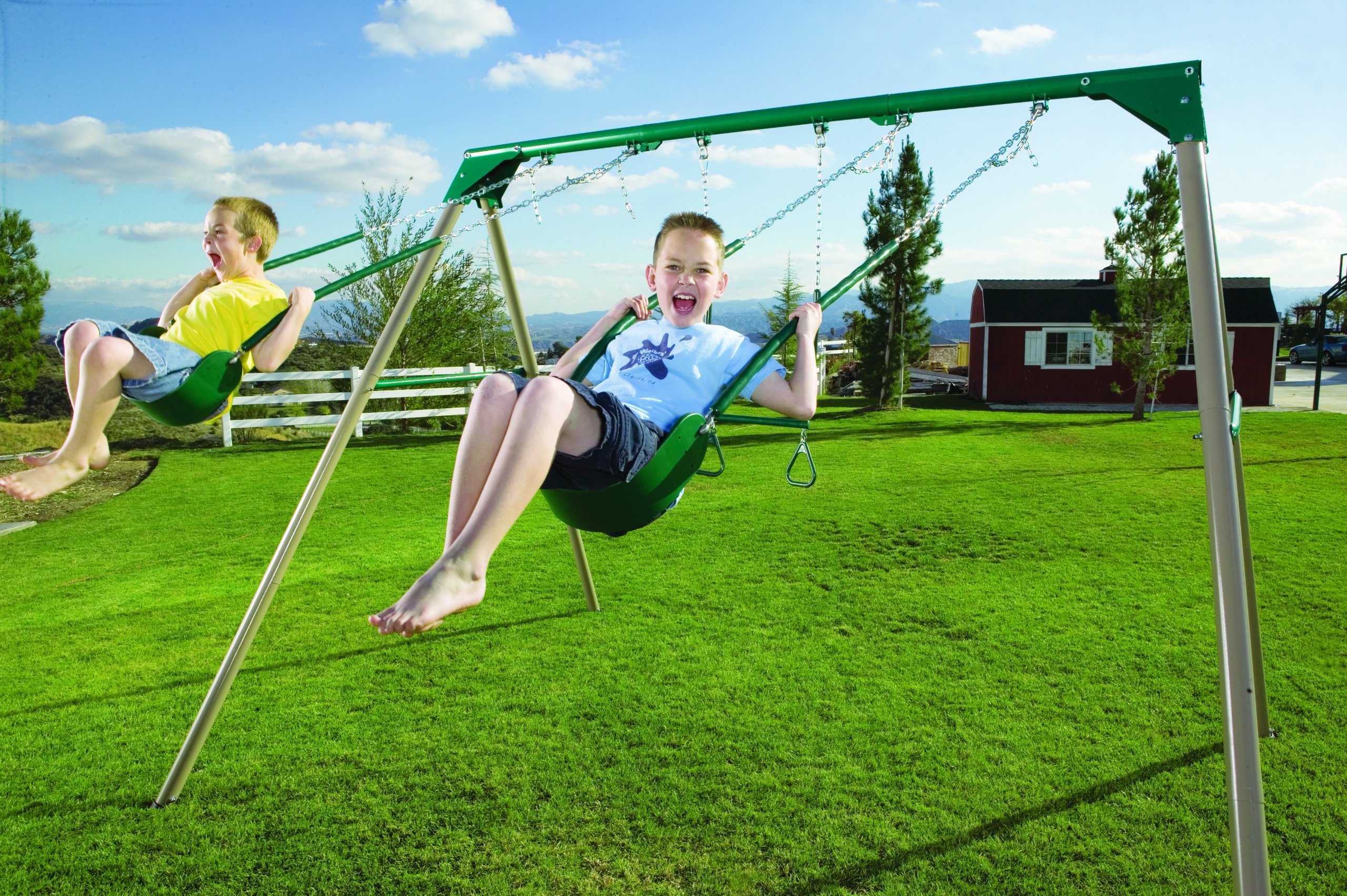 Lifetime Heavy Duty A-Frame Metal Swing Set for Kids - Outdoor Backyard Playground Equipment for Children's Play Area, Park, or Garden