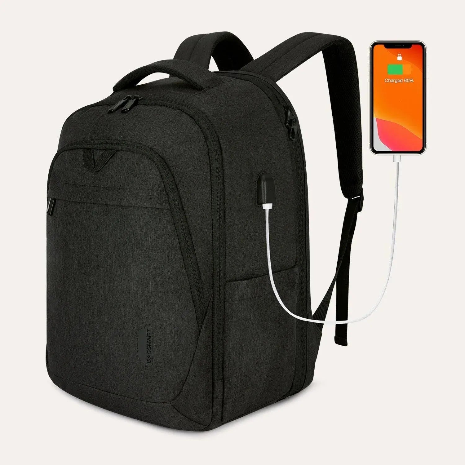 Bonchemin 15.6 Inch Laptop Backpack for Men & Women - Waterproof Travel Backpack with USB Charging Port - Perfect for Business, College, Commuting & Airplane Carry-On