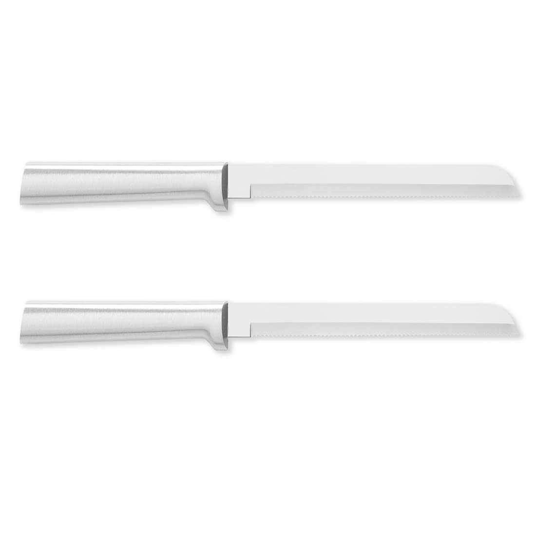 Rada Cutlery 6 Inch Bread Knife with Silver Handle - 2 Pack Set for Slicing Bread, Cakes & Pastries - Perfect for Bakeries, Kitchens & Home Use