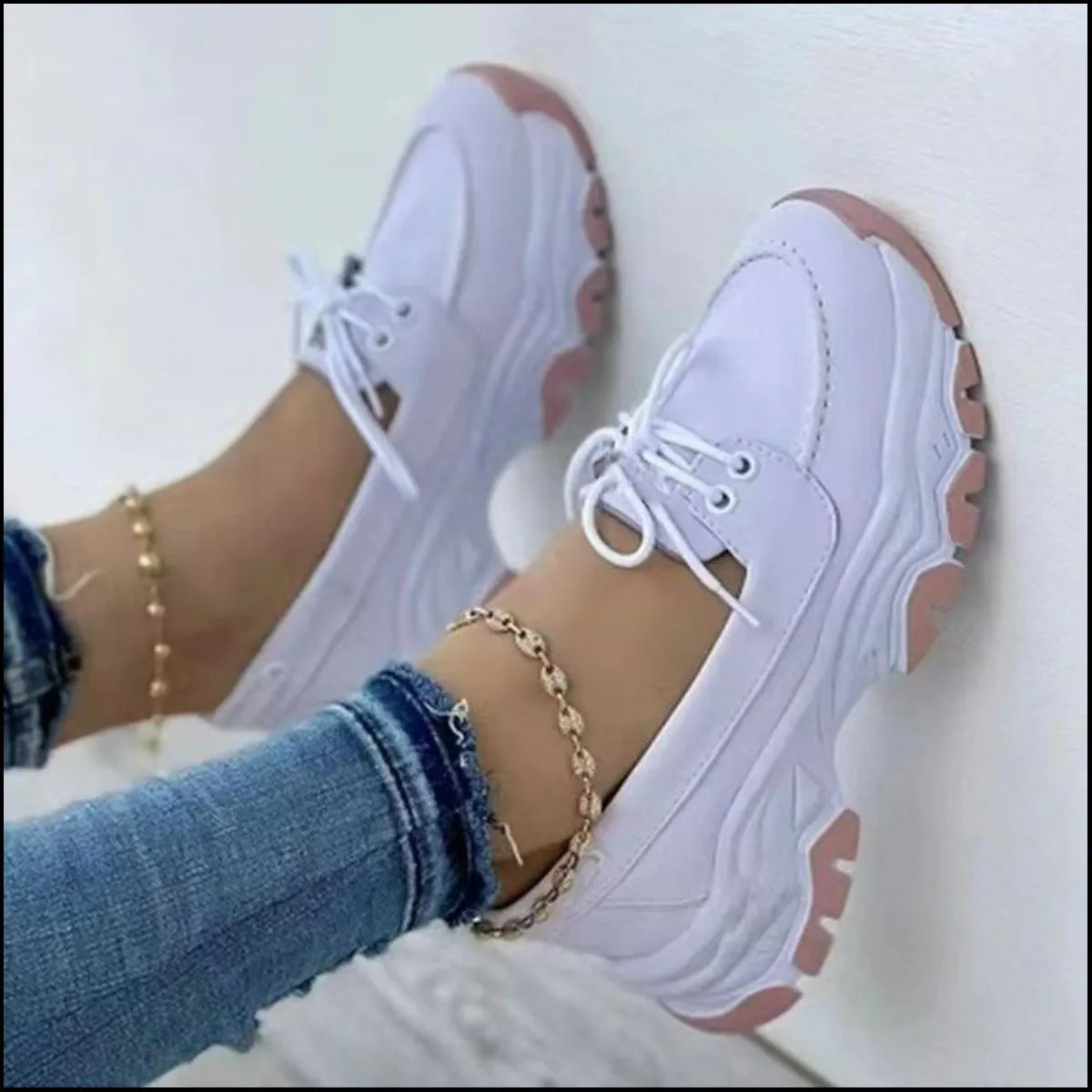 Round Toe Tied Platform Slip On Shoes for Women - Comfortable & Stylish Loafers for Casual Wear, Work, and Everyday Outfits