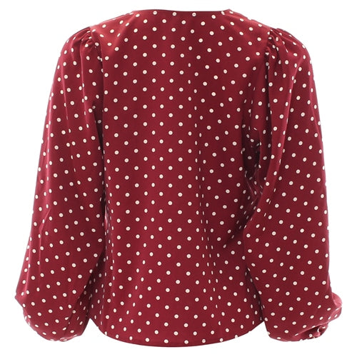 Kiera Blouse for Women - Elegant Burgundy Blouse with Floral Embroidery | Perfect for Office Wear, Date Night & Special Occasions