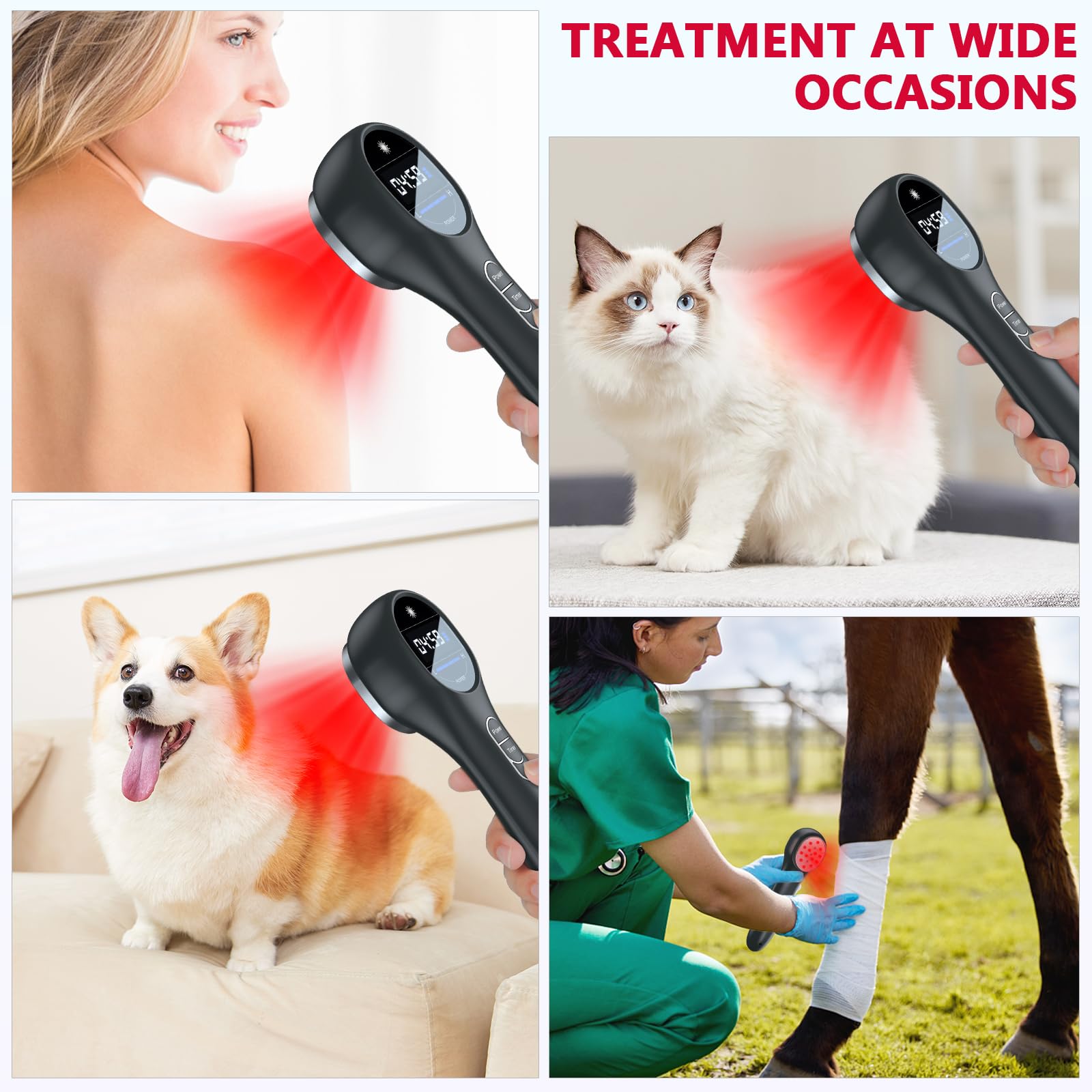 Red Light Therapy Device for Pain Relief - 3x 808nm Near Infrared & 14x 650nm Red Light with LED Display - Muscle & Joint Recovery, Skin Rejuvenation - Perfect for Home Use, Athletes & Chronic Pain Sufferers