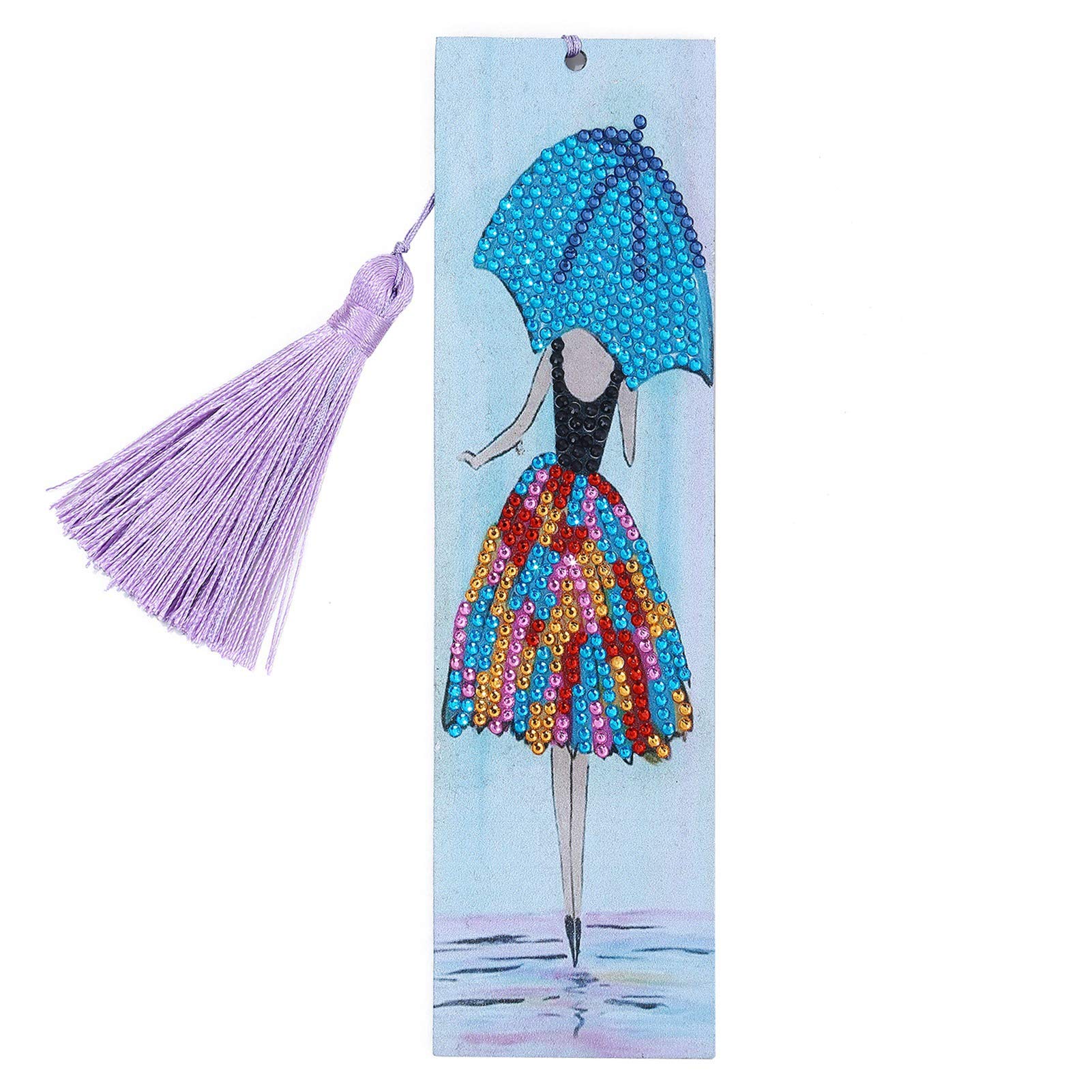 Diamond Painting Bookmarks with Tassel - Kuuleyn DIY Artificial Leather Bookmark Set for Women, Girls, Book Lovers | Perfect Gift for Home, Office, School, Reading & Craft Enthusiasts