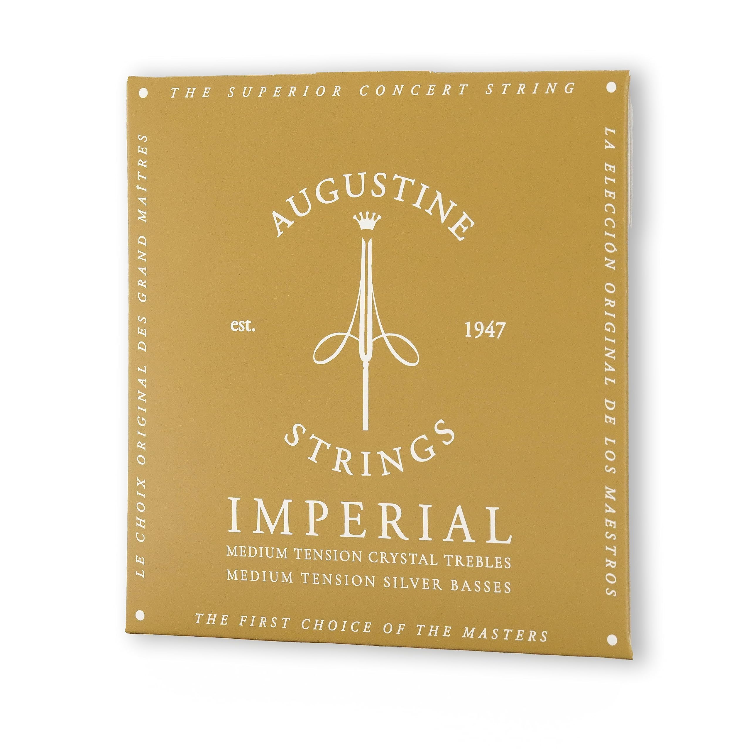 Augustine Imperial Medium Tension Crystal Nylon Guitar Strings - 1 Set | Premium Classical Guitar Strings for Warm Tone & Smooth Playability | Perfect for Beginners, Professionals & Live Performances