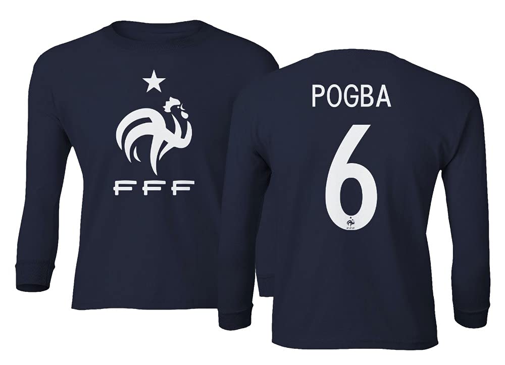 Official France #6 Pogba Soccer Jersey 2020 - Youth Long Sleeve T-Shirt for Football Fans | Perfect for Match Day, Training & Fan Support