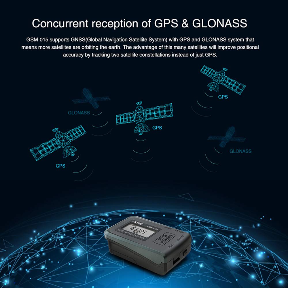 GoolRC GSM-015 GNSS GPS Speed Meter for RC Drones, FPV Multirotor, Quadcopter, Airplane & Helicopter - Accurate Speed Tracking for Racing, Aerial Photography and Drone Performance Testing