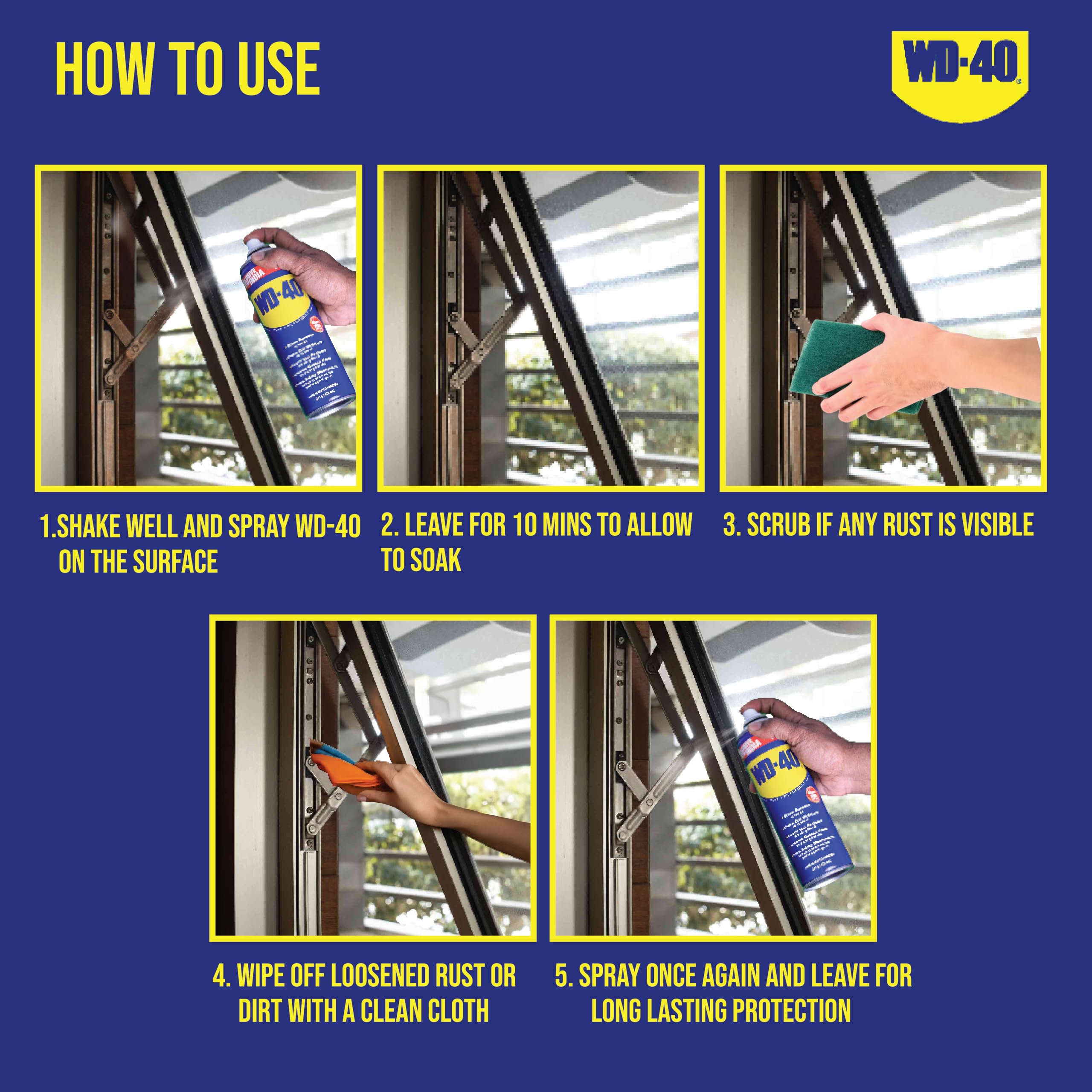 WD-40 Multipurpose Spray - Rust Remover, Lubricant & Cleaner for Home, DIY & Workshop (Pack of 2)