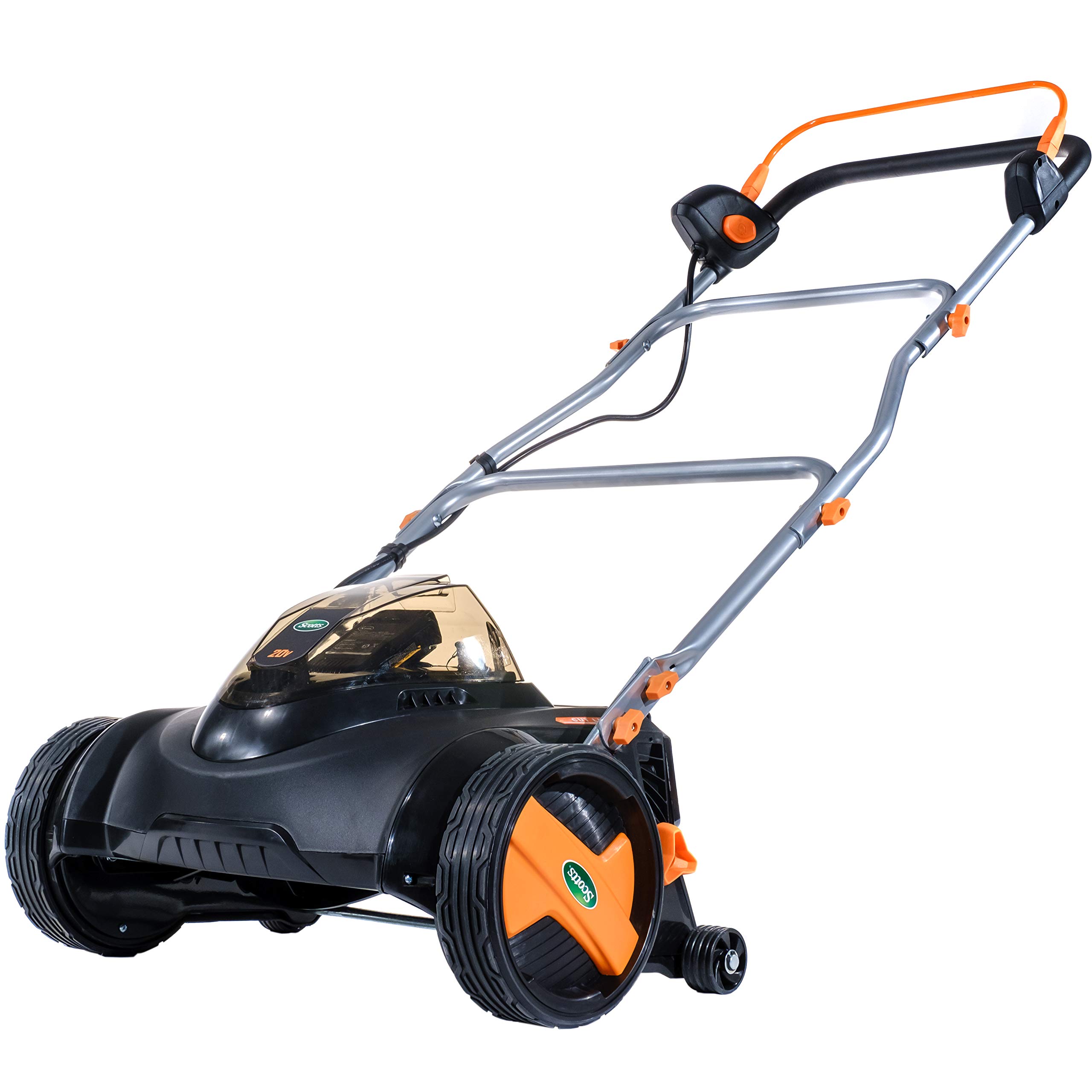 Scotts 20V 16-Inch Cordless Electric Reel Lawn Mower with 2.0Ah Battery & Fast Charger | Lightweight & Quiet Lawn Care for Small to Medium Yards | Perfect for Residential Lawns, Gardens, and Landscaping